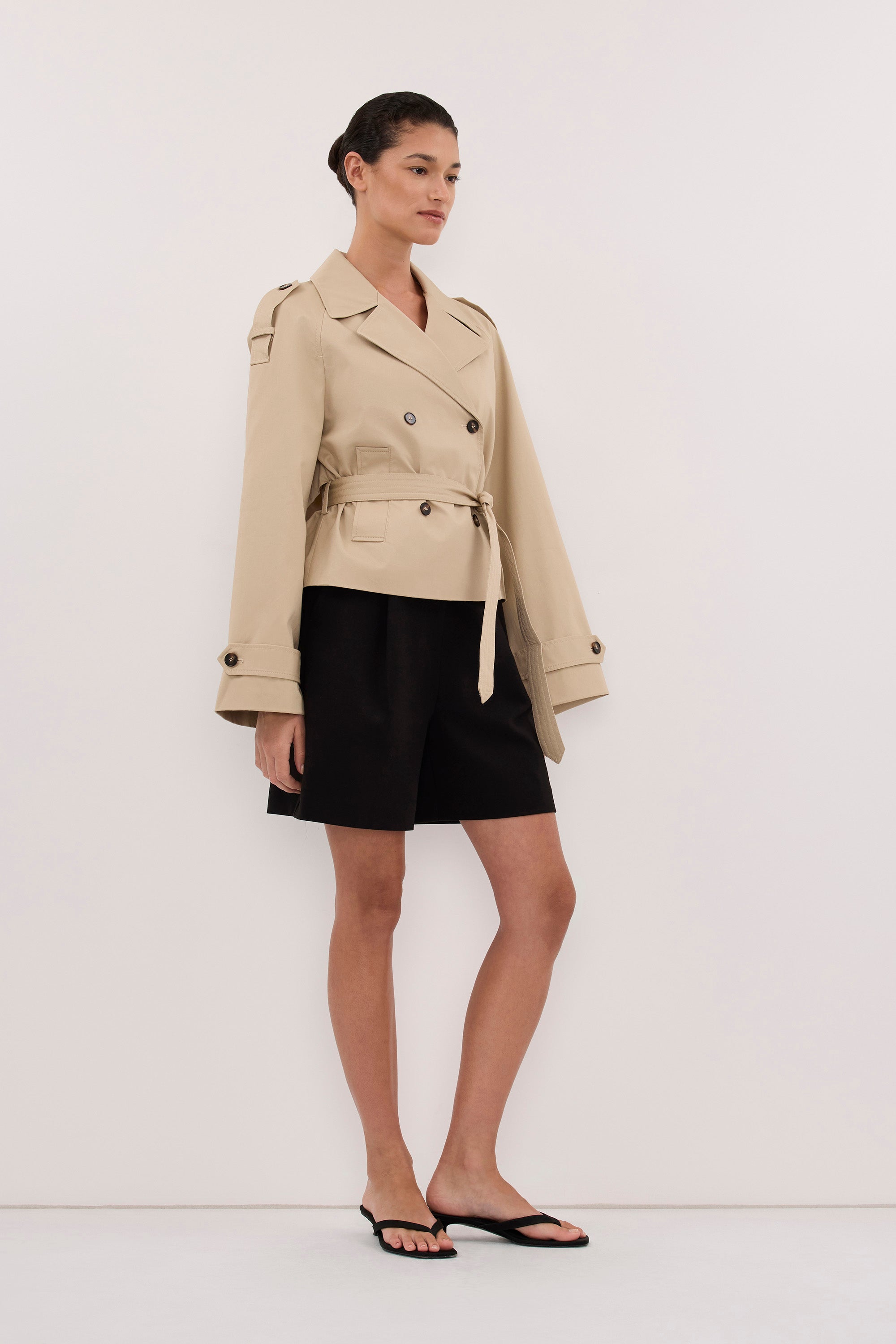 GABRIEL NATURAL CROPPED TRENCH COAT