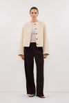 JACLYN IVORY MARLE CROPPED WOOL BLEND COAT