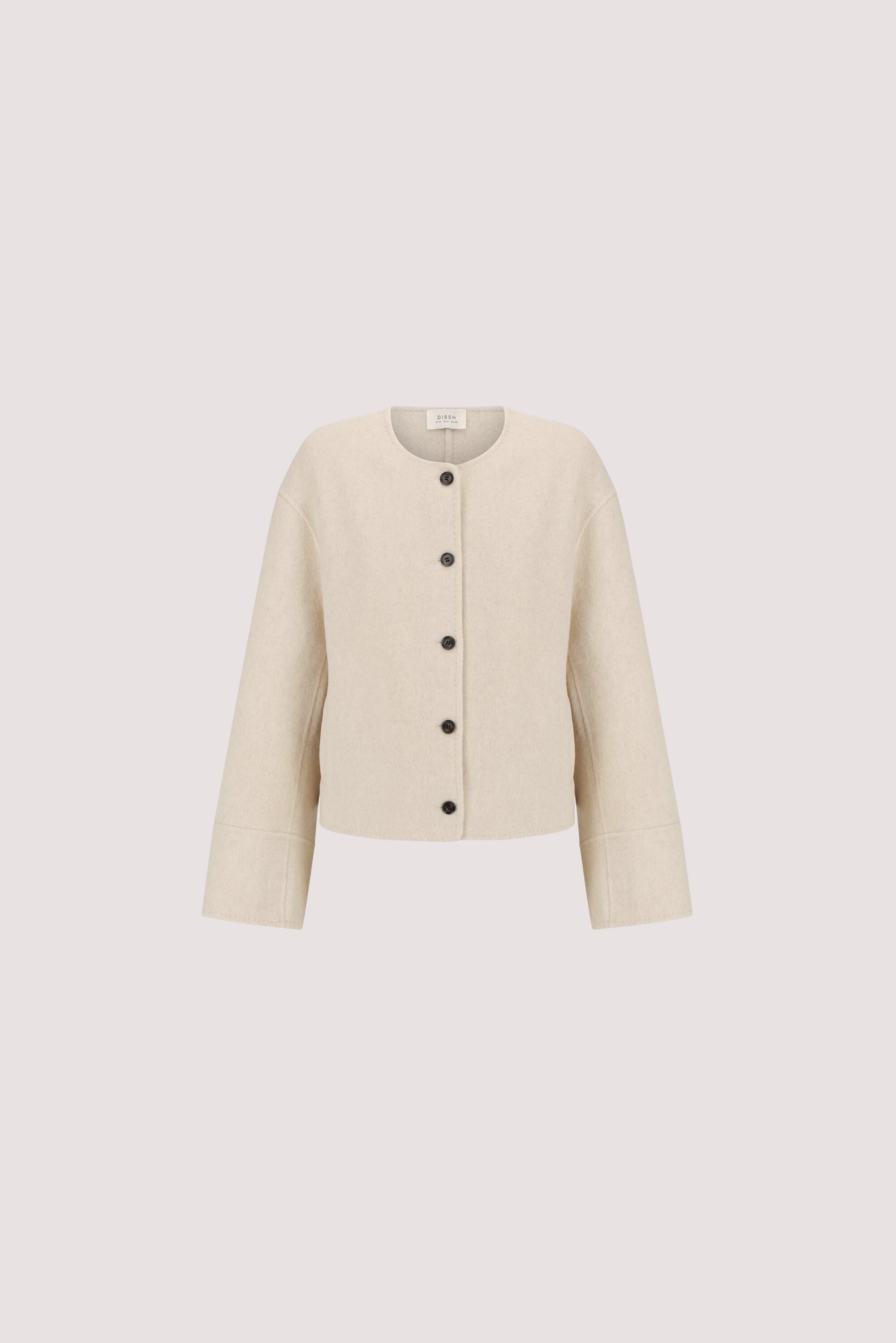 JACLYN IVORY MARLE CROPPED WOOL BLEND COAT