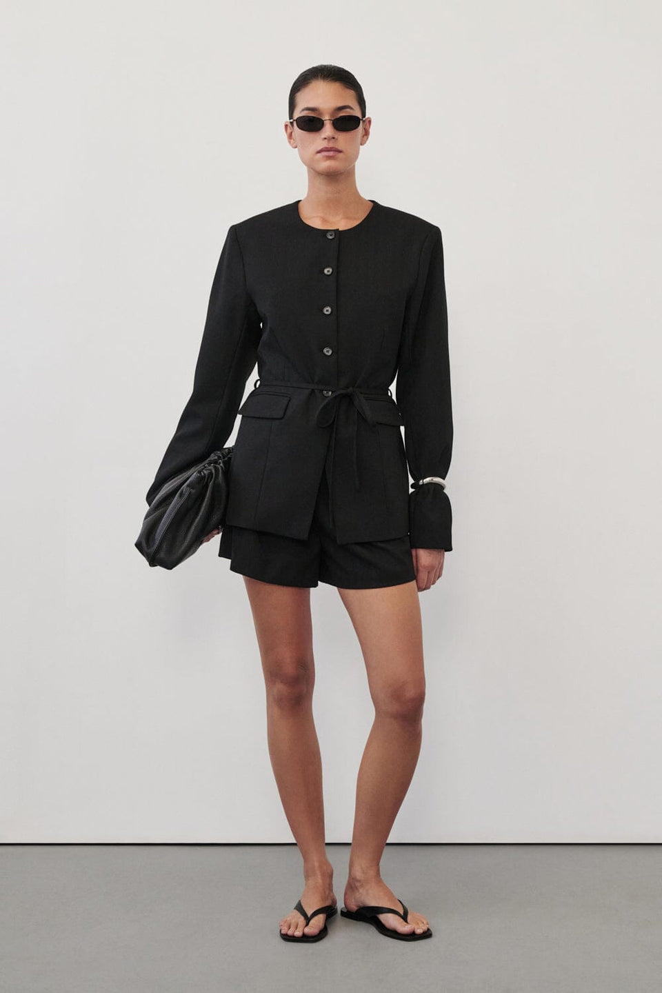 CYRUS BLACK COLLARLESS BLAZER Clothing DISSH Boutiques 