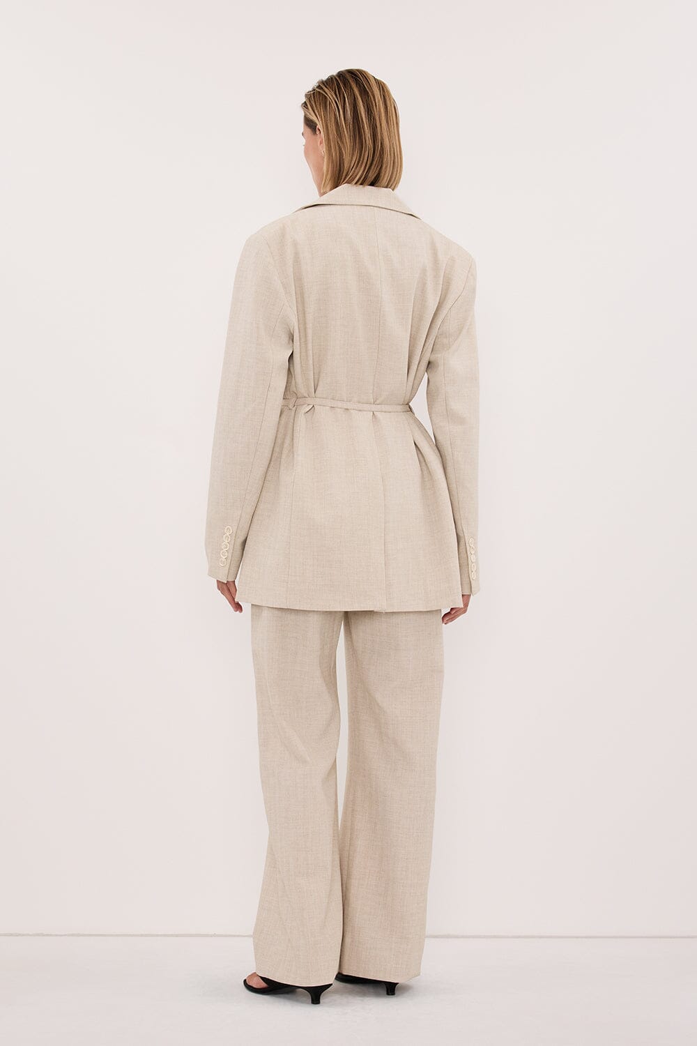 CYRUS NATURAL OVERSIZED TIE WAIST BLAZER