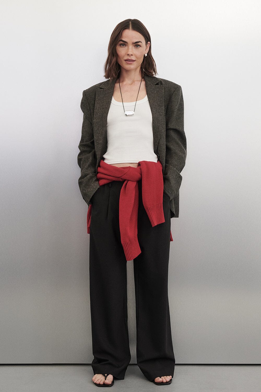 AMELIA MOCHA TEXTURED BLAZER