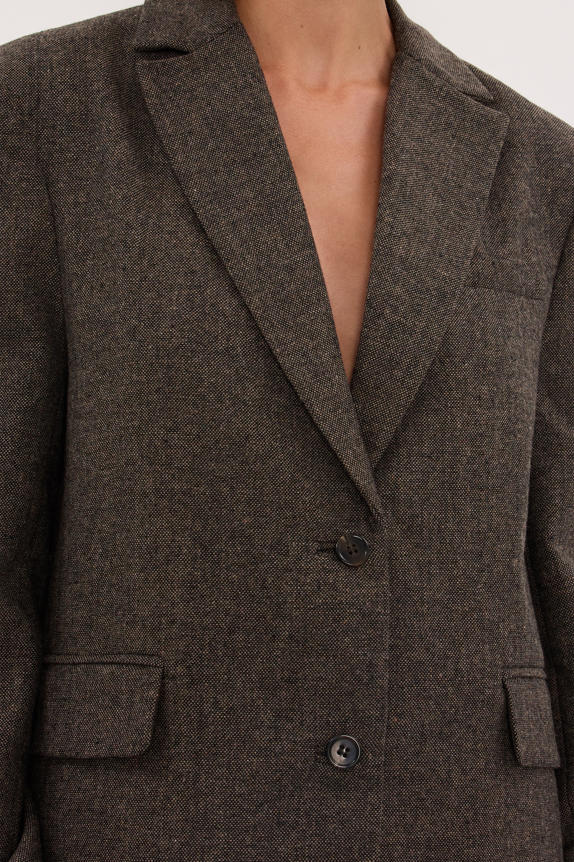 AMELIA MOCHA TEXTURED BLAZER