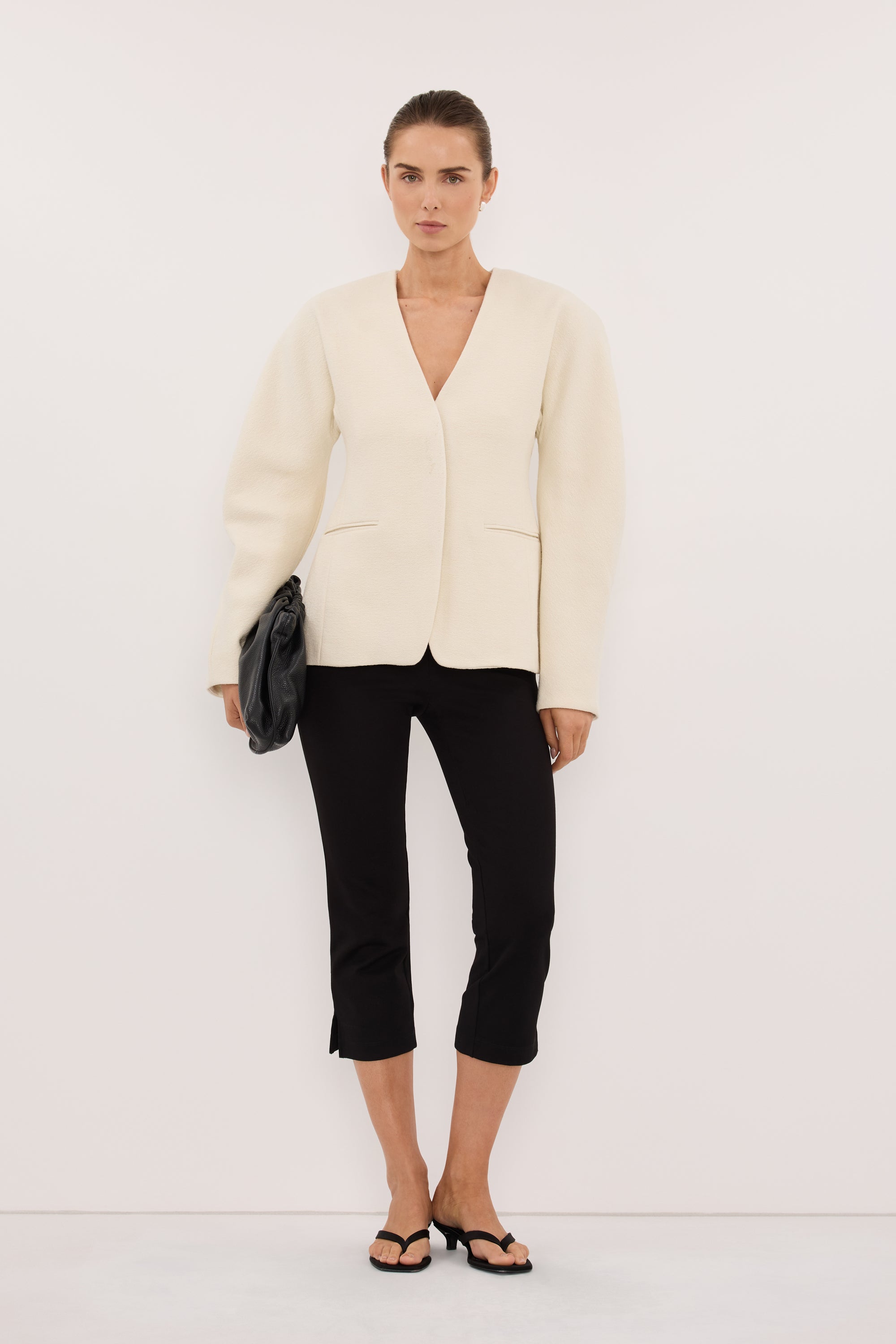 BOBBI CREAM BOUCLE COCOON BLAZER