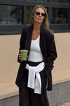 SIAN PEAT CHOC STRIPE OVERSIZED BLAZER