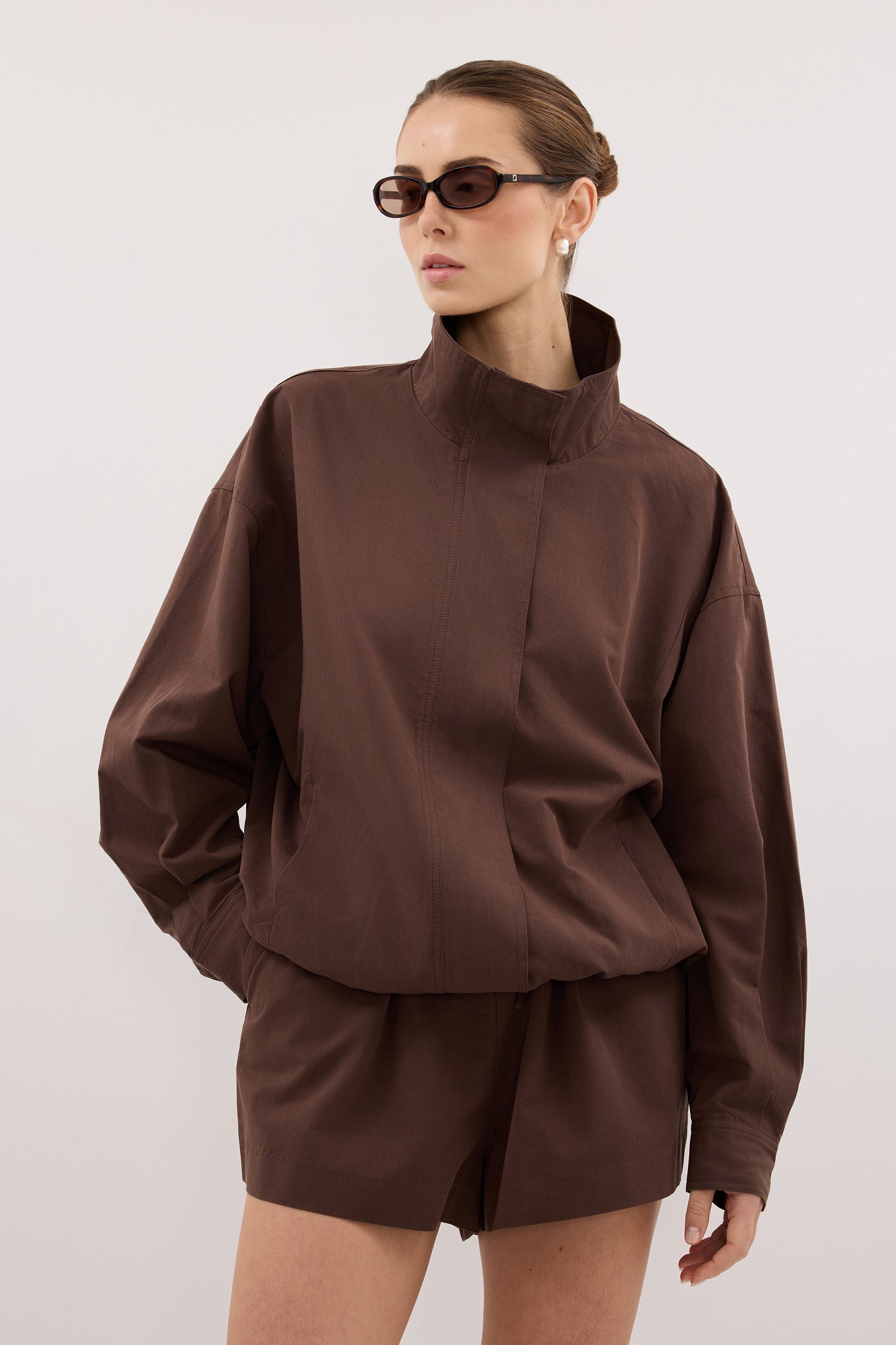 RORY MILK CHOC LIGHTWEIGHT TRACK JACKET