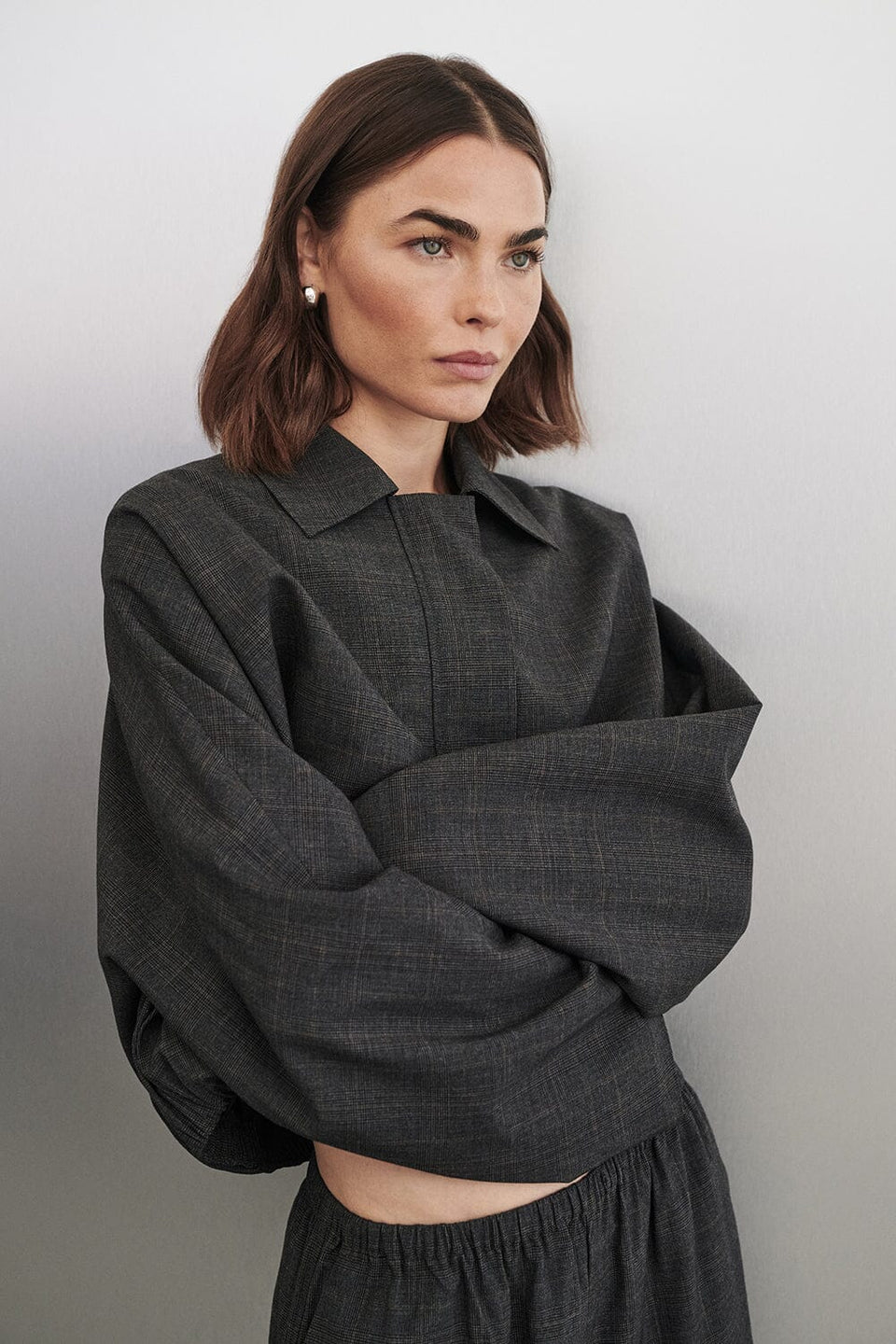 MARCO GREY PLAID BOMBER JACKET