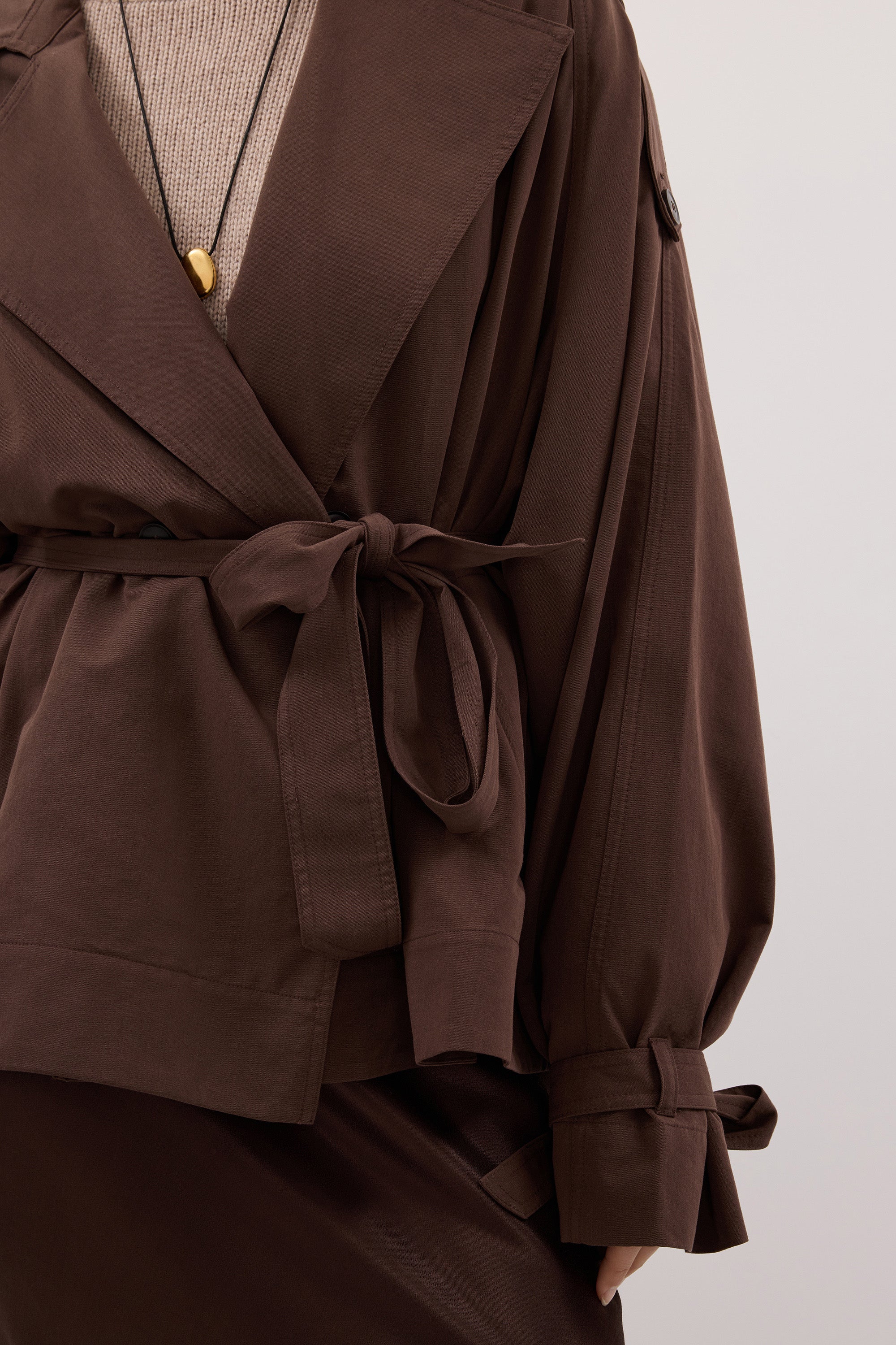NINA MILK CHOC LIGHTWEIGHT MINI TRENCH