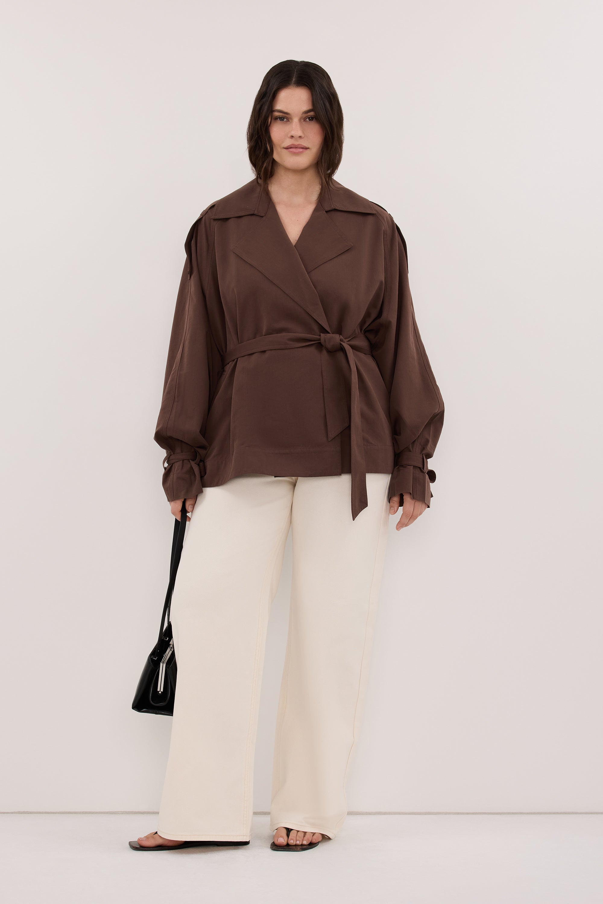 NINA MILK CHOC LIGHTWEIGHT MINI TRENCH