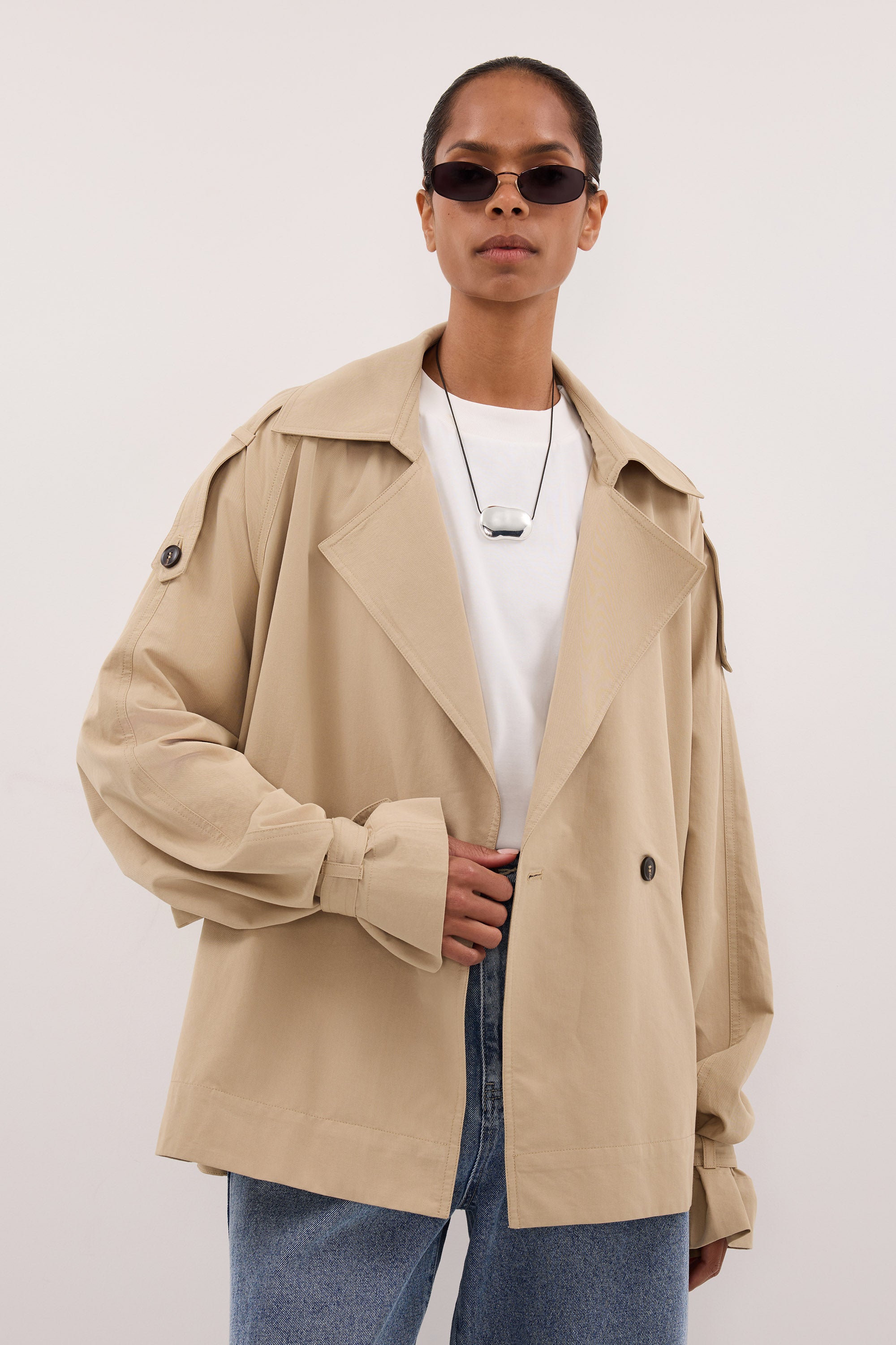 NINA STONE LIGHTWEIGHT MINI TRENCH