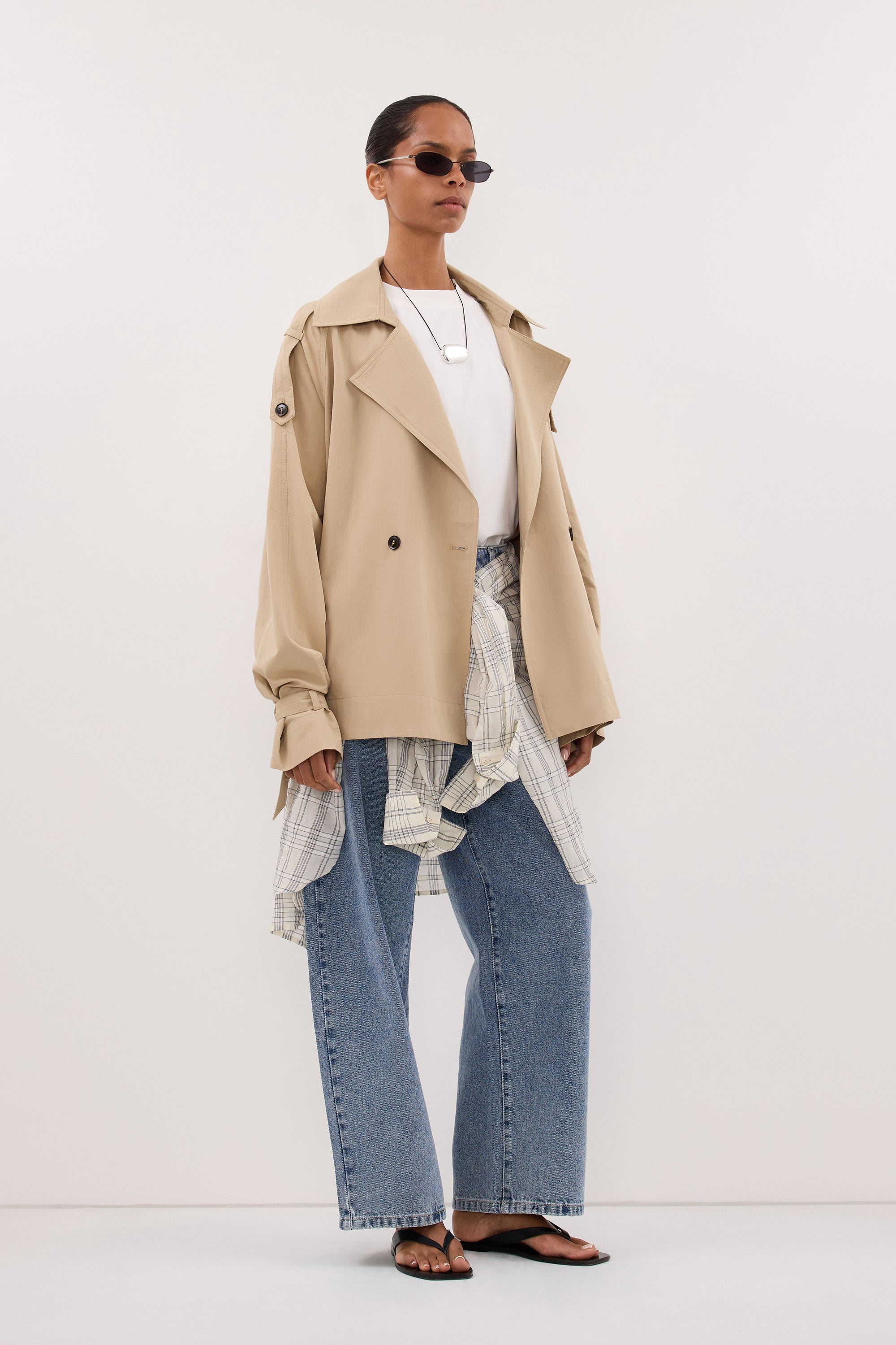 NINA STONE LIGHTWEIGHT MINI TRENCH