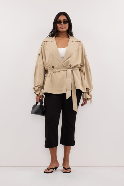 Shanaya wearing NINA STONE LIGHTWEIGHT MINI TRENCH