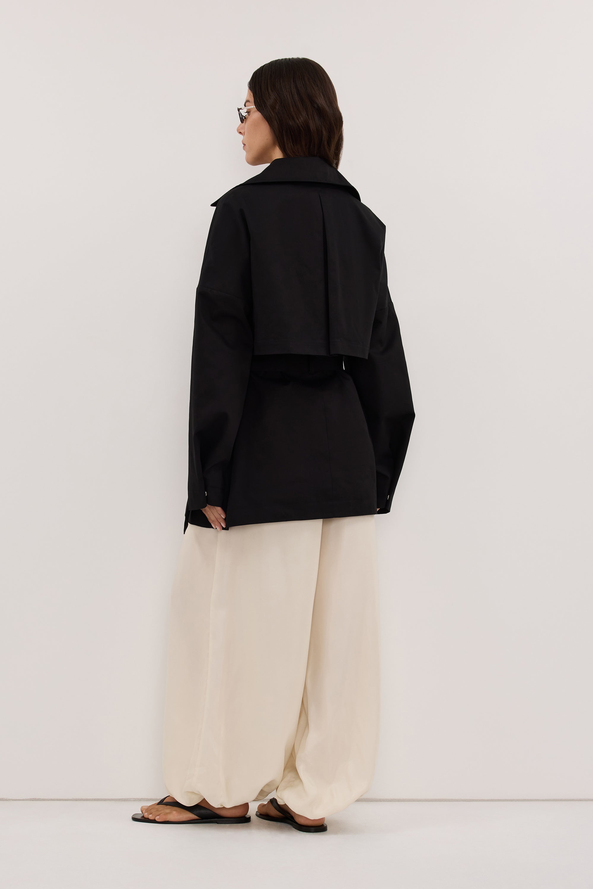 CAMERON BLACK MID LENGTH TRENCH COAT