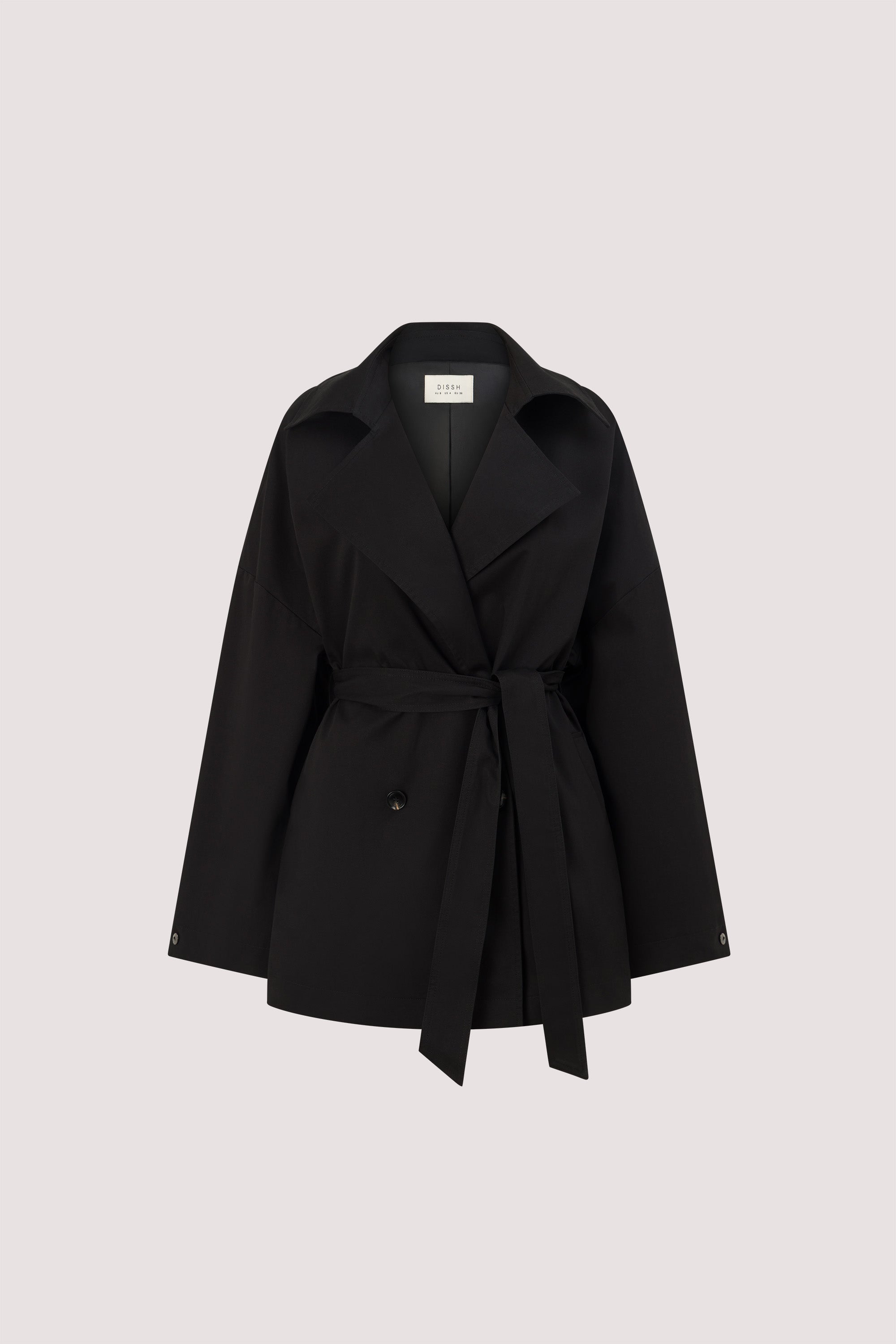 CAMERON BLACK MID LENGTH TRENCH COAT