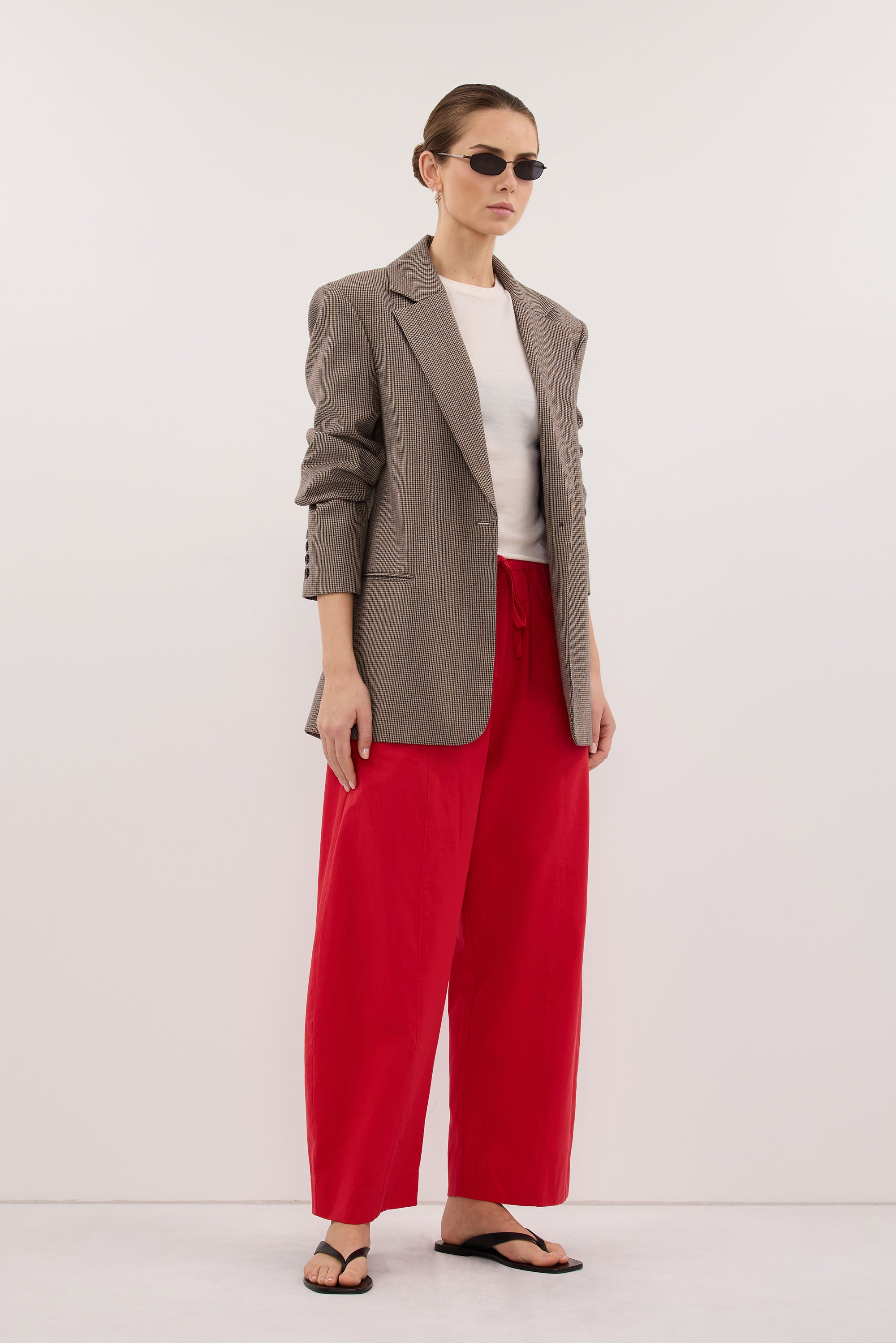 ELLORY BUFF OVERSIZED HOUNDSTOOTH BLAZER