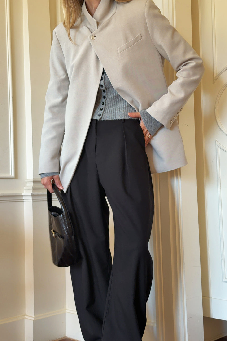 VIDA MUSHROOM STAND COLLAR BLAZER