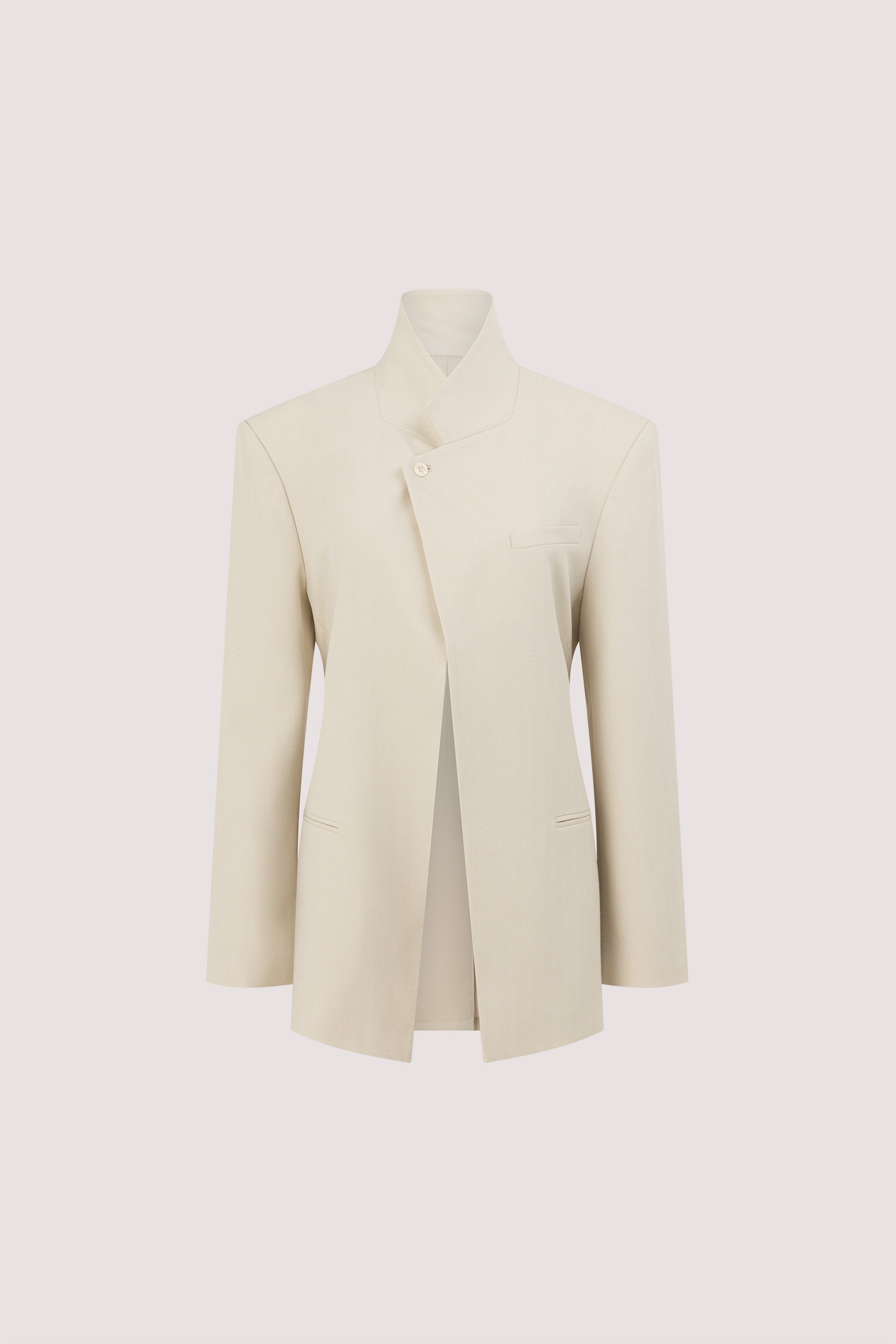 TRINITY BONE STAND COLLAR BLAZER