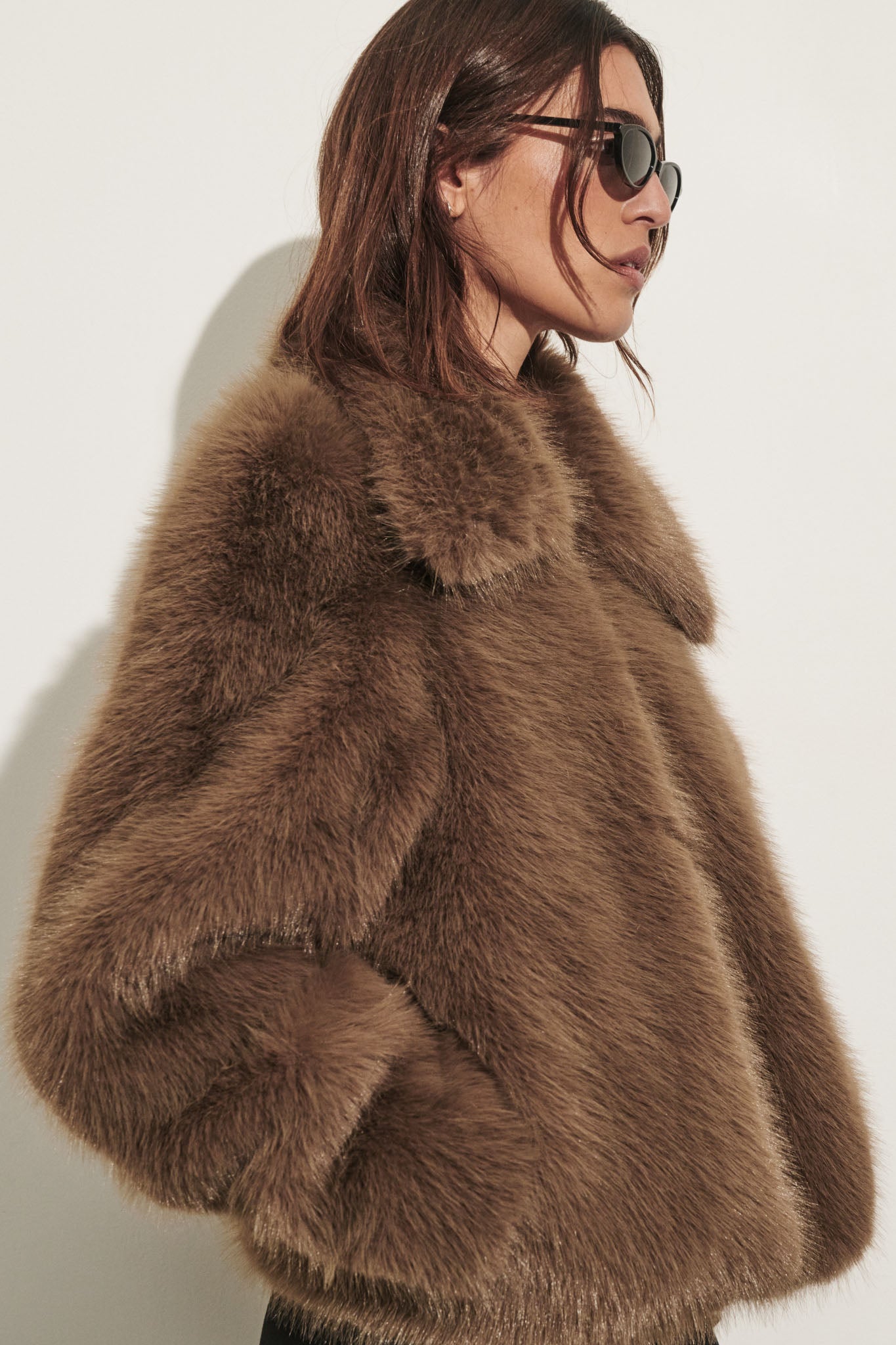 MIMI LATTE FAUX FUR JACKET
