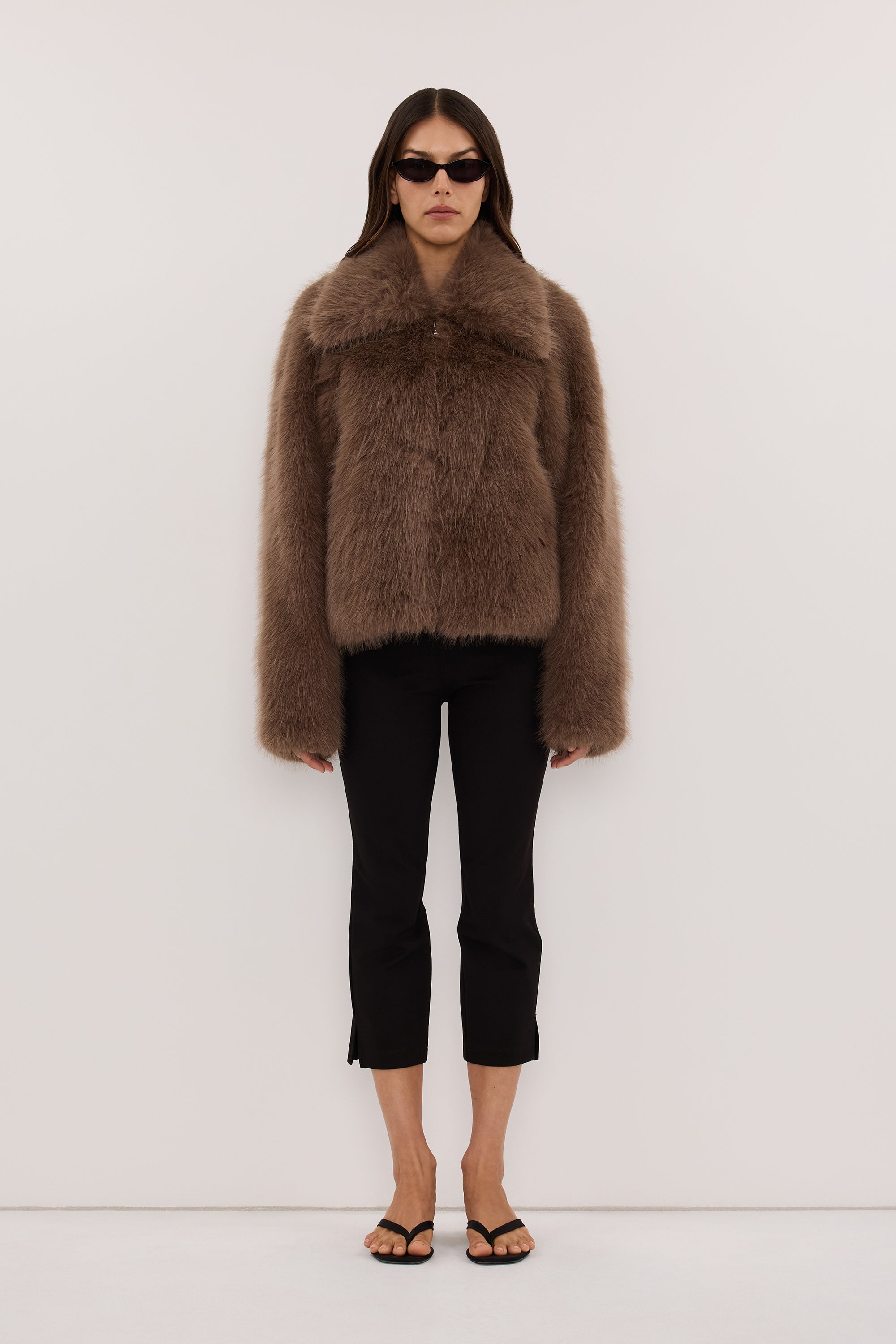 MIMI LATTE FAUX FUR JACKET