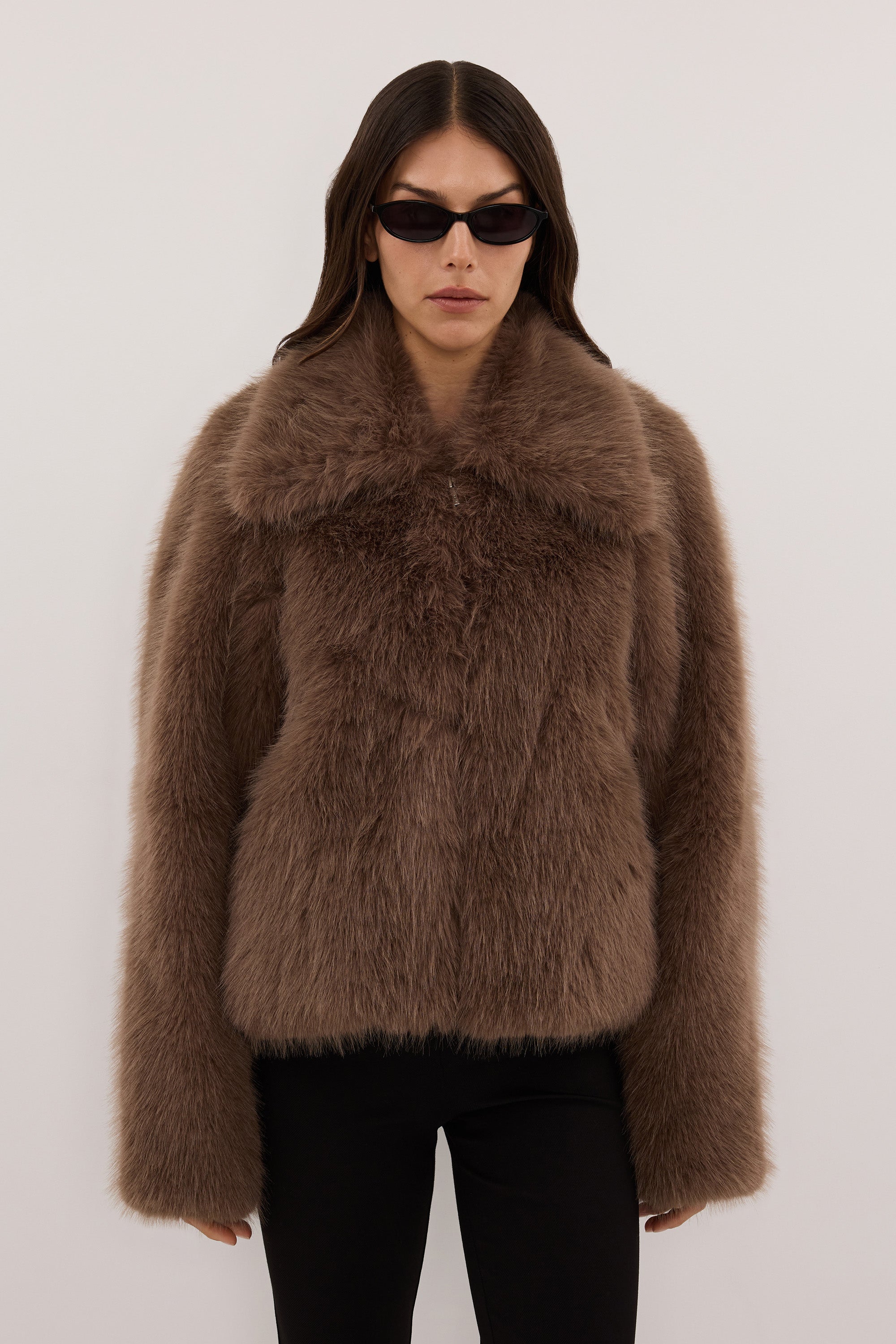 MIMI LATTE FAUX FUR JACKET
