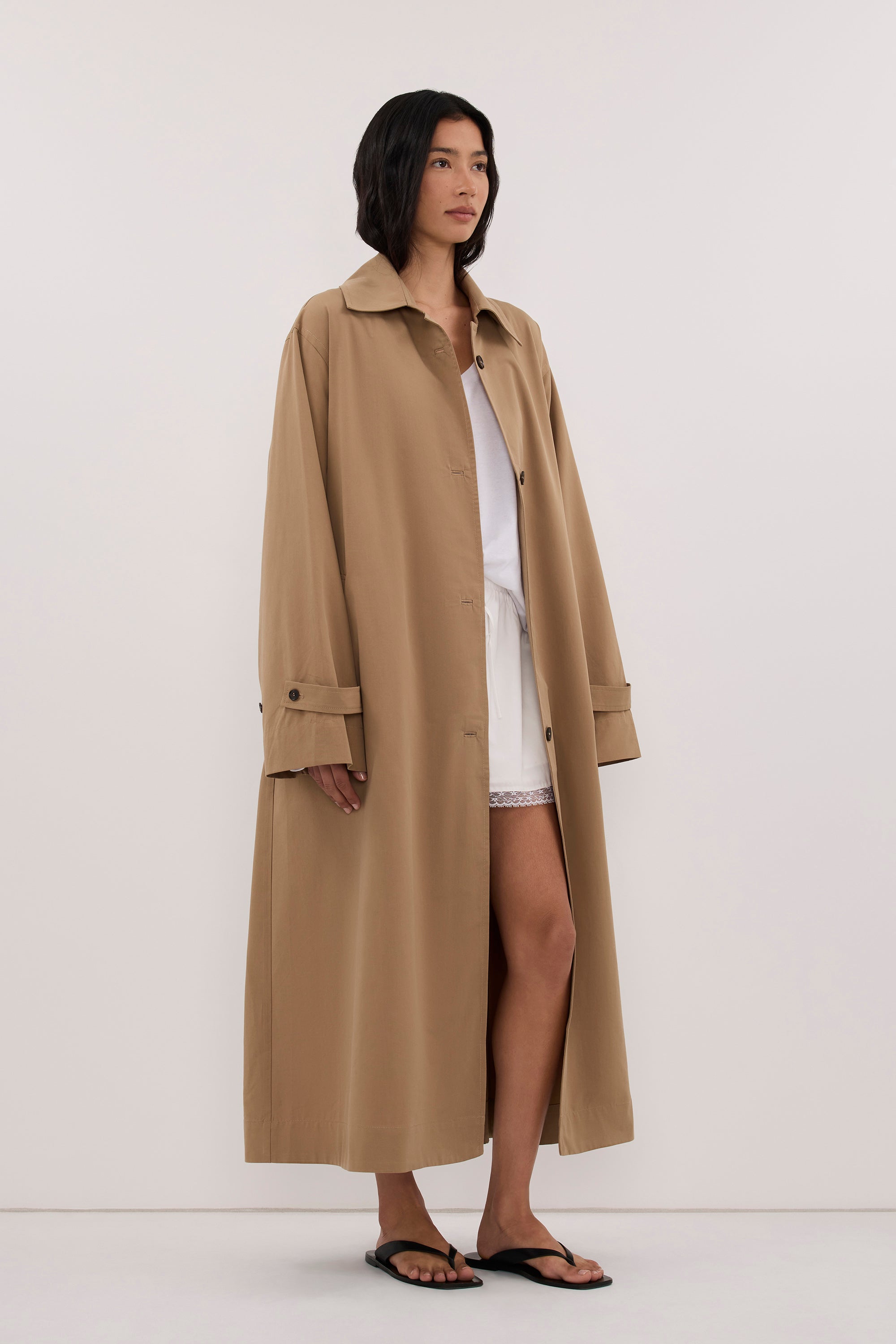 KAELA TAN LIGHTWEIGHT TRENCH COAT