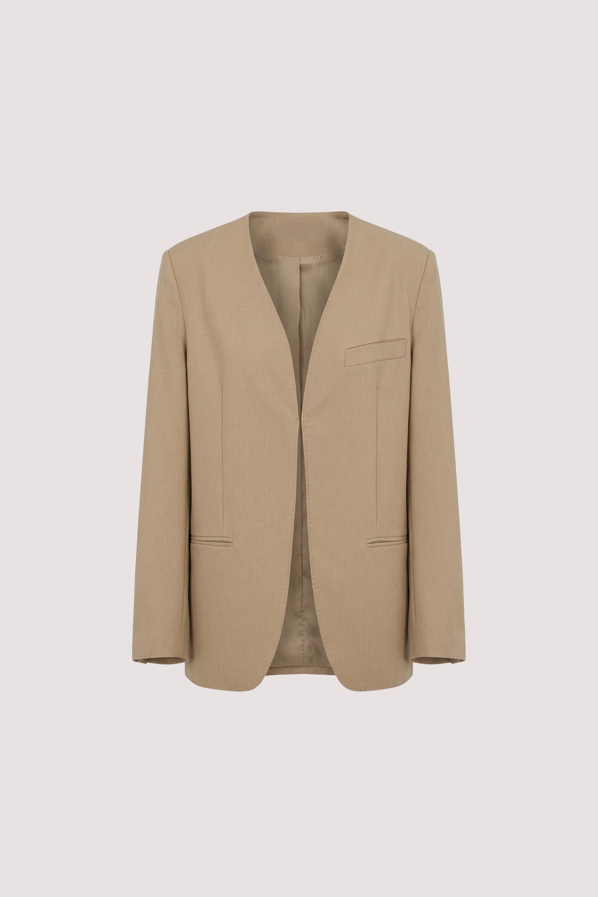 HALINA WHEAT COLLARLESS BLAZER