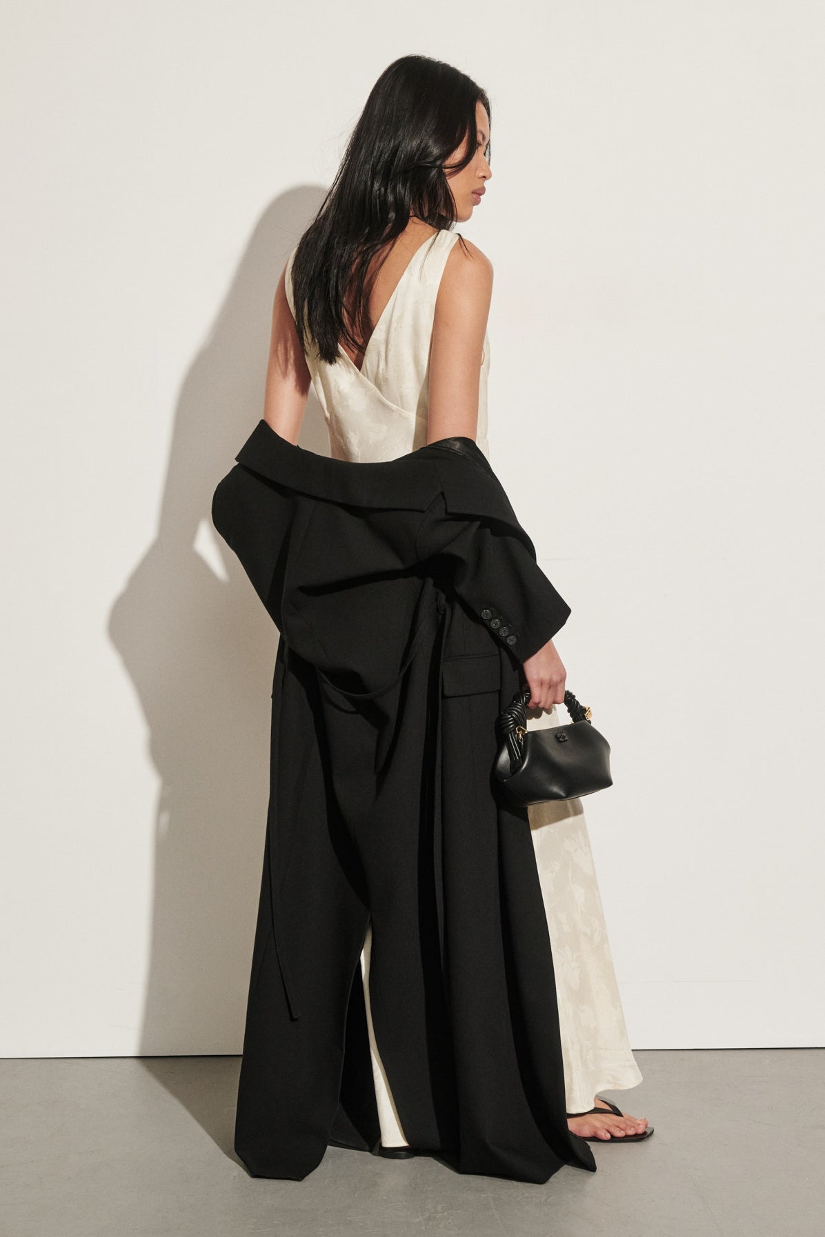 VIDA BLACK LONGLINE BLAZER COAT