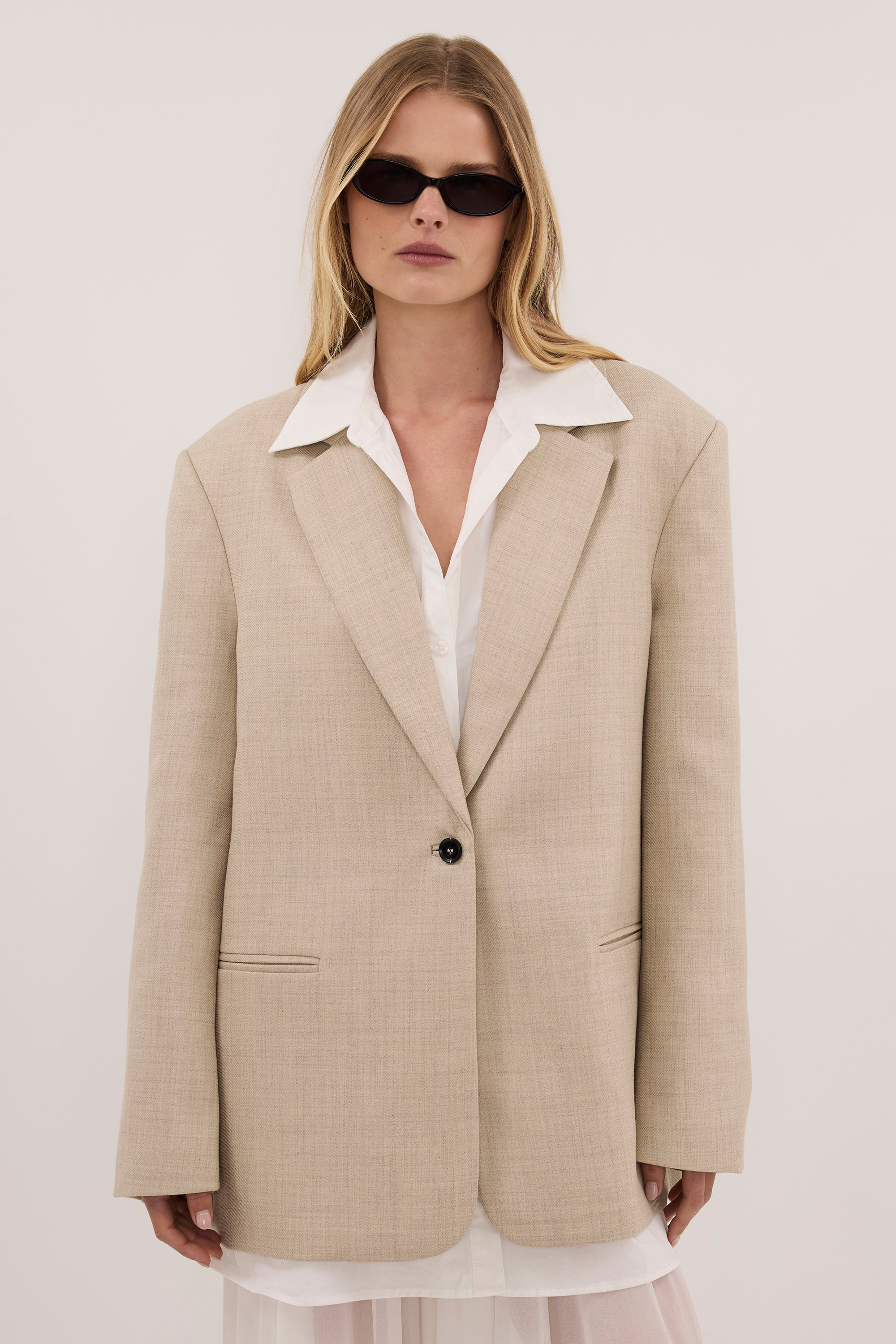 NOVARA OAT MARLE OVERSIZED BLAZER