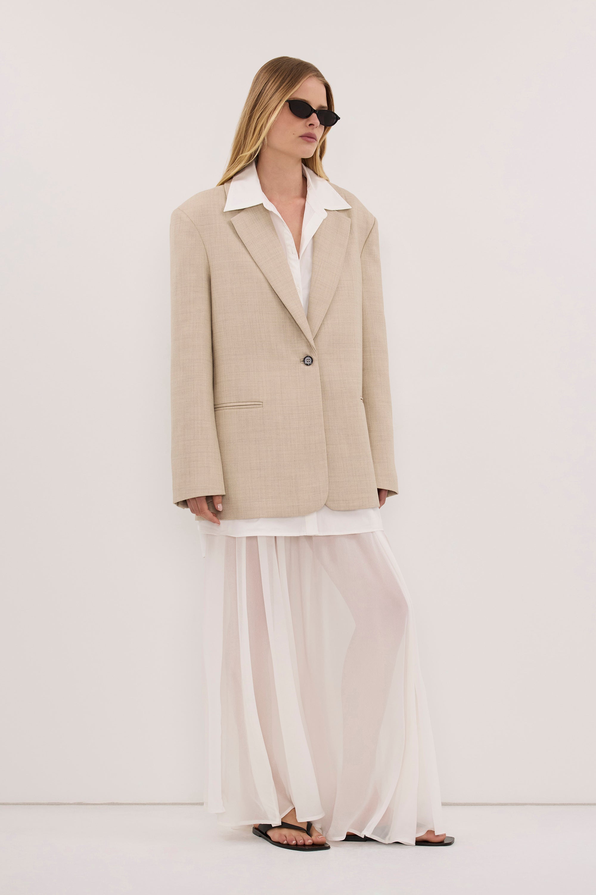 NOVARA OAT MARLE OVERSIZED BLAZER