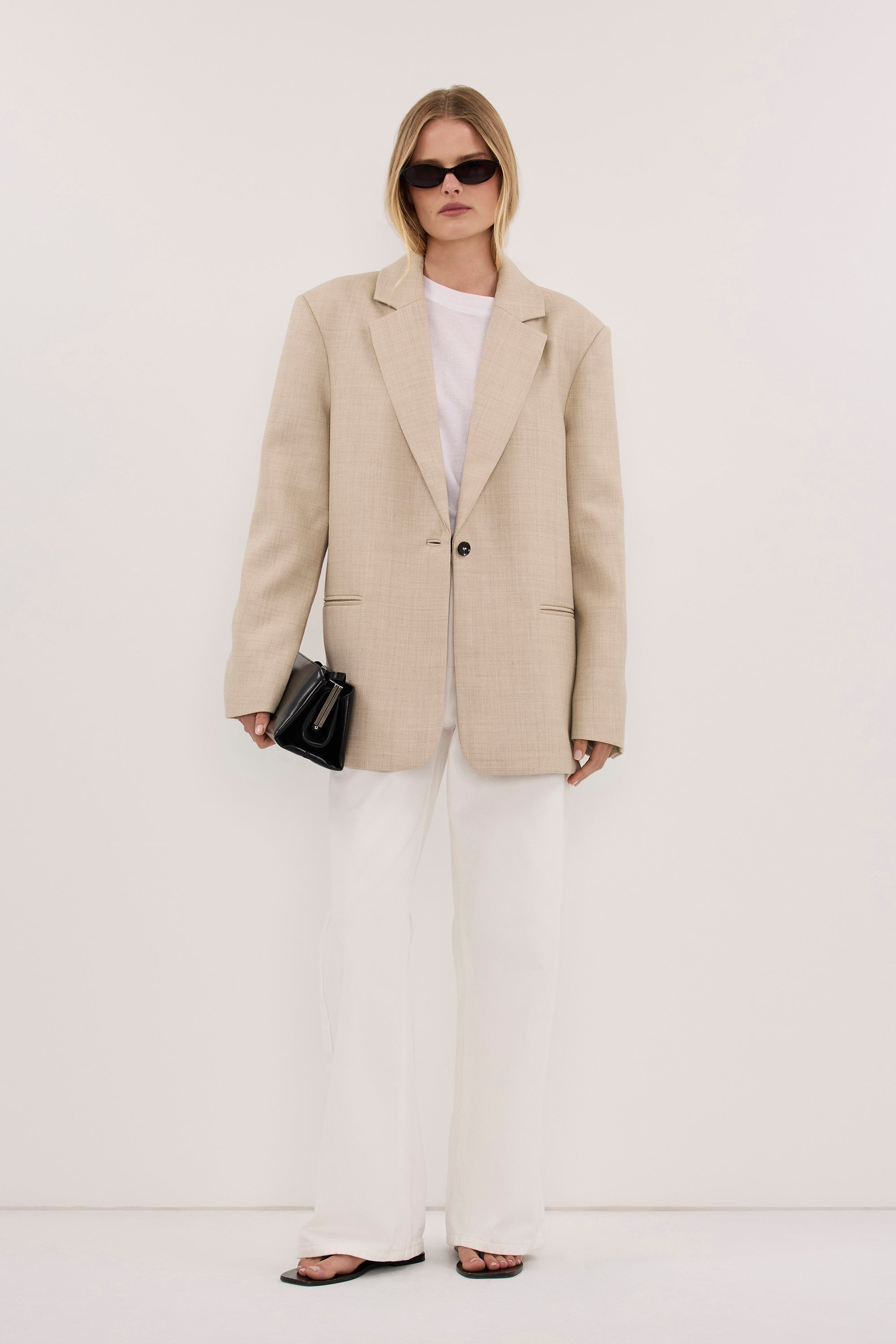 NOVARA OAT MARLE OVERSIZED BLAZER