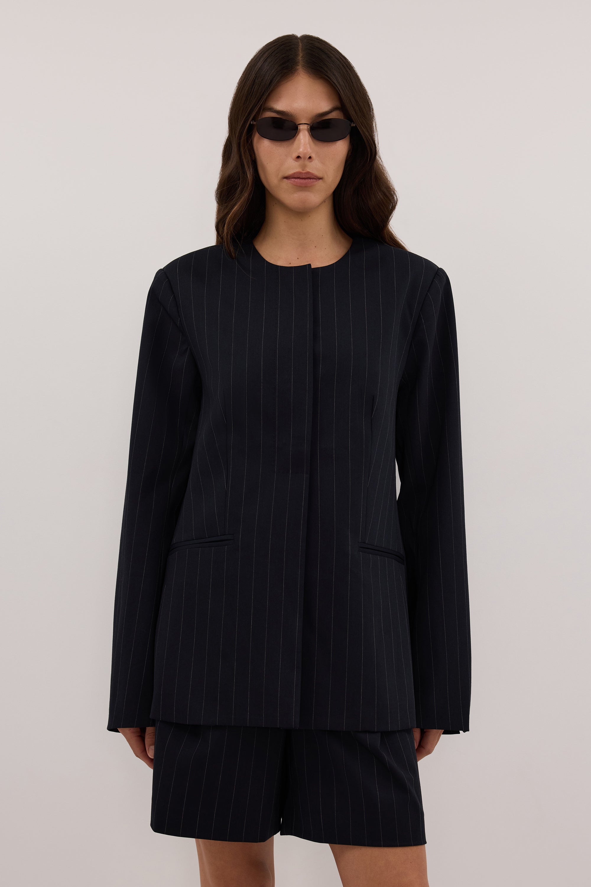 SIAN INK PINSTRIPE RELAXED BLAZER