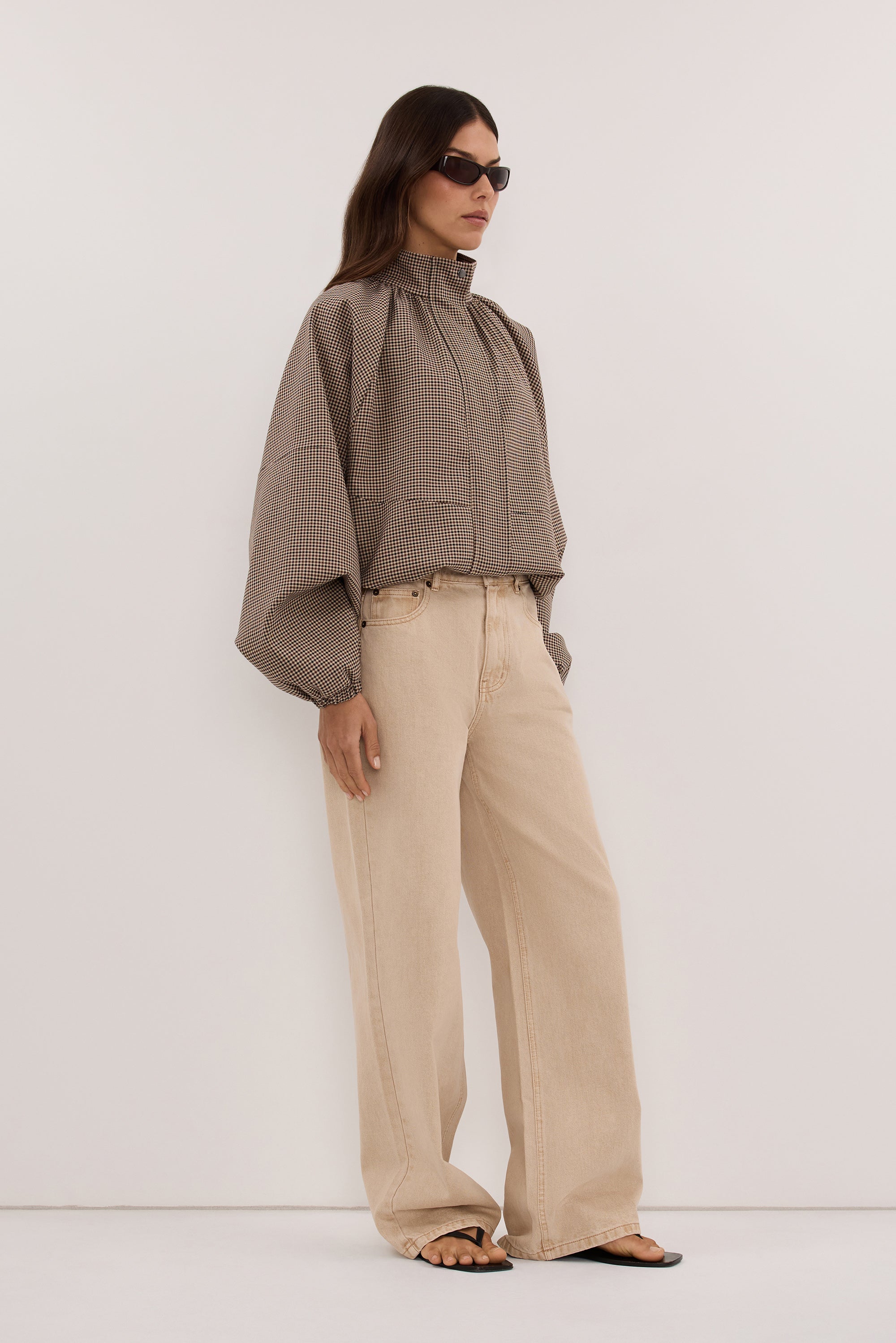 KIKO BUFF HOUNDSTOOTH JACKET