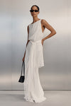 FIORA WHITE CUPRO FRINGE SCARF