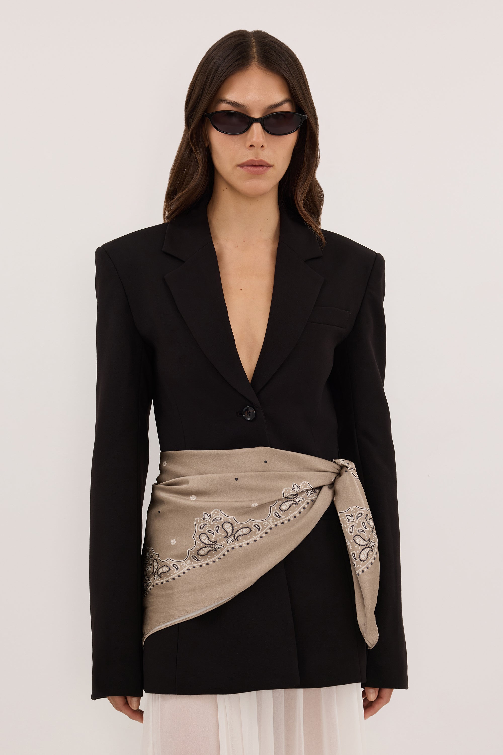 NESSA STONE BANDANA SILK SCARF