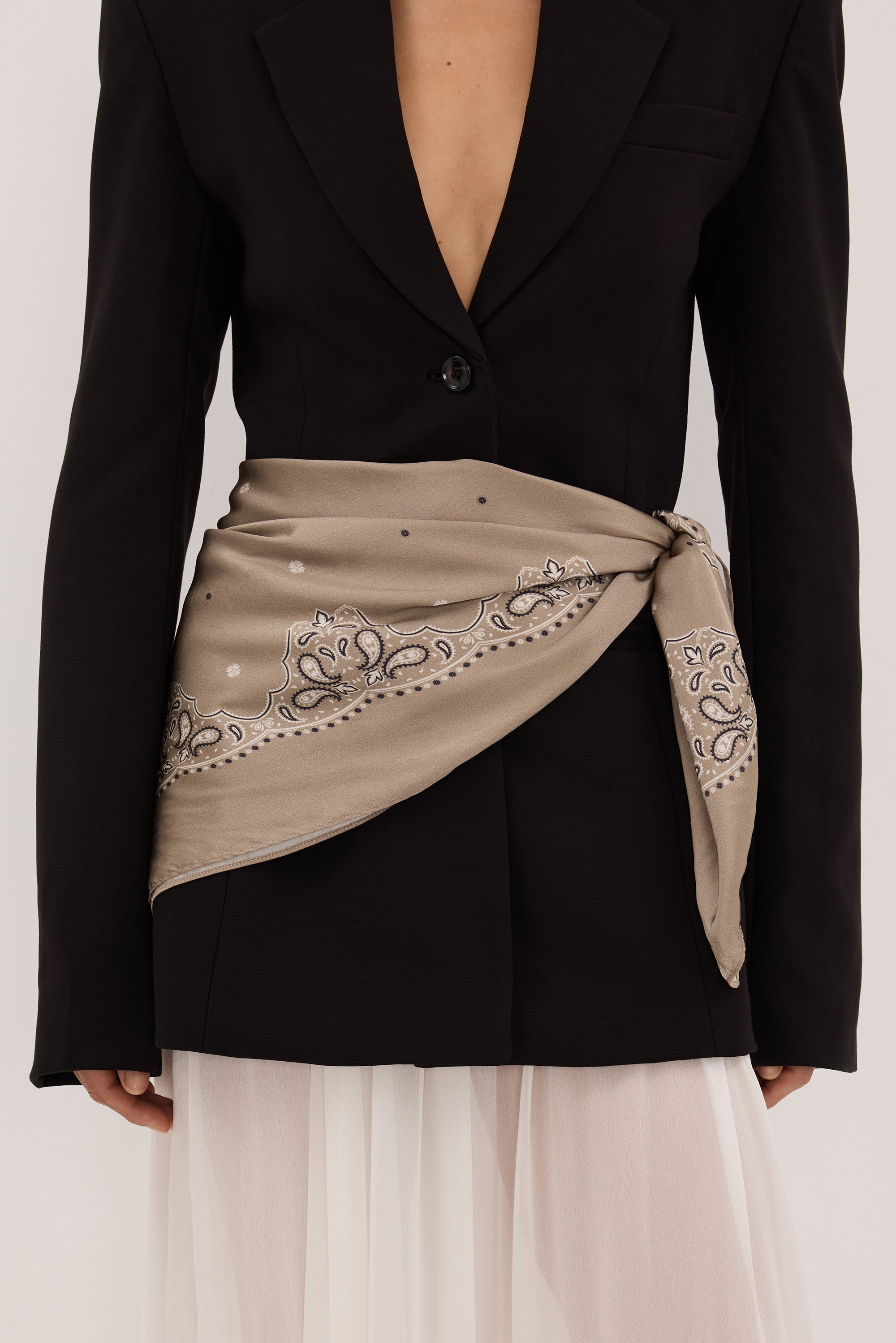 NESSA STONE BANDANA SILK SCARF