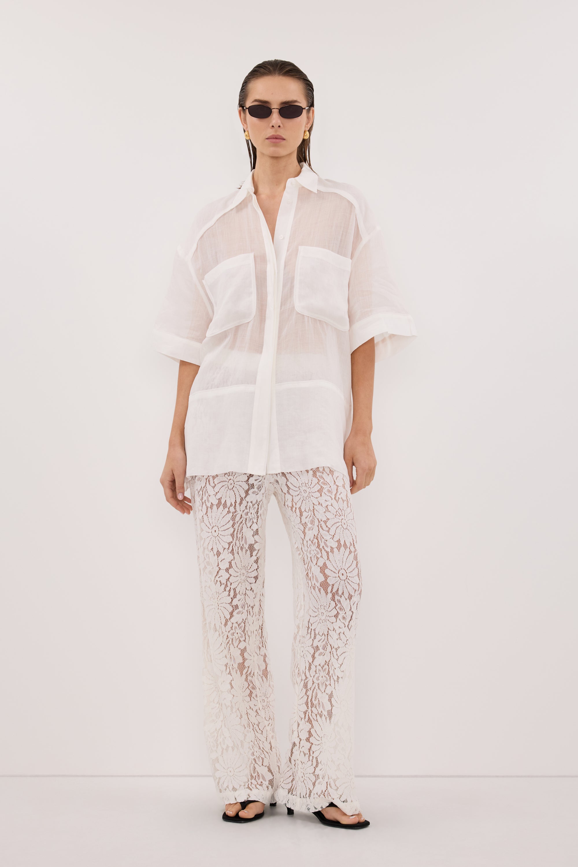 KAI WHITE RAMIE RESORT SHIRT