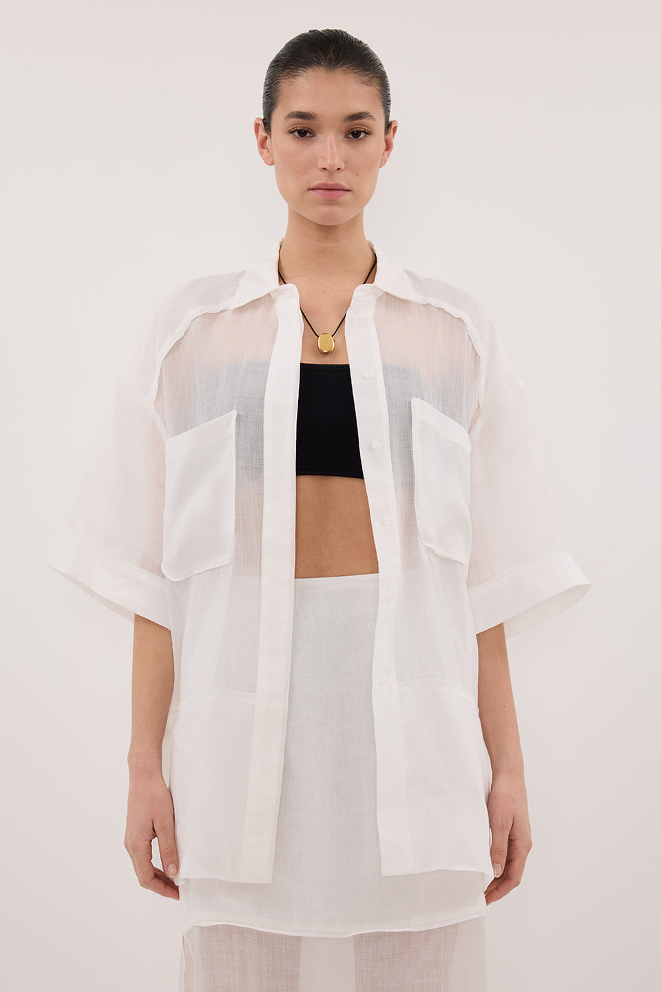 KAI WHITE RAMIE RESORT SHIRT Clothing DISSH Boutiques 
