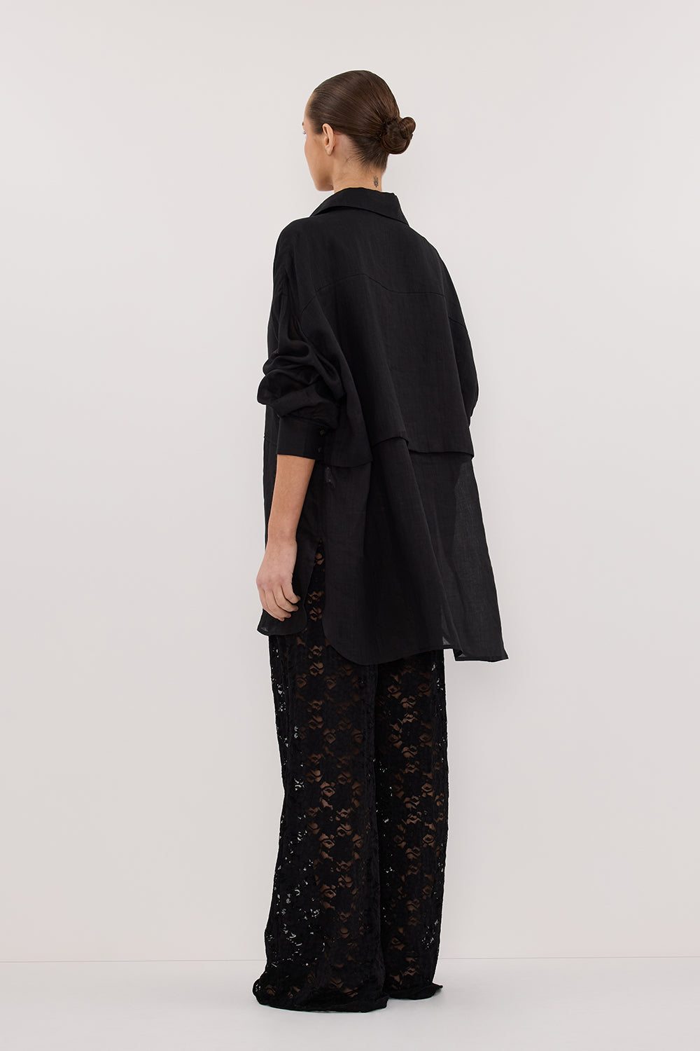 GIGI BLACK RAMIE SLEEVED SHIRT Clothing DISSH Boutiques 