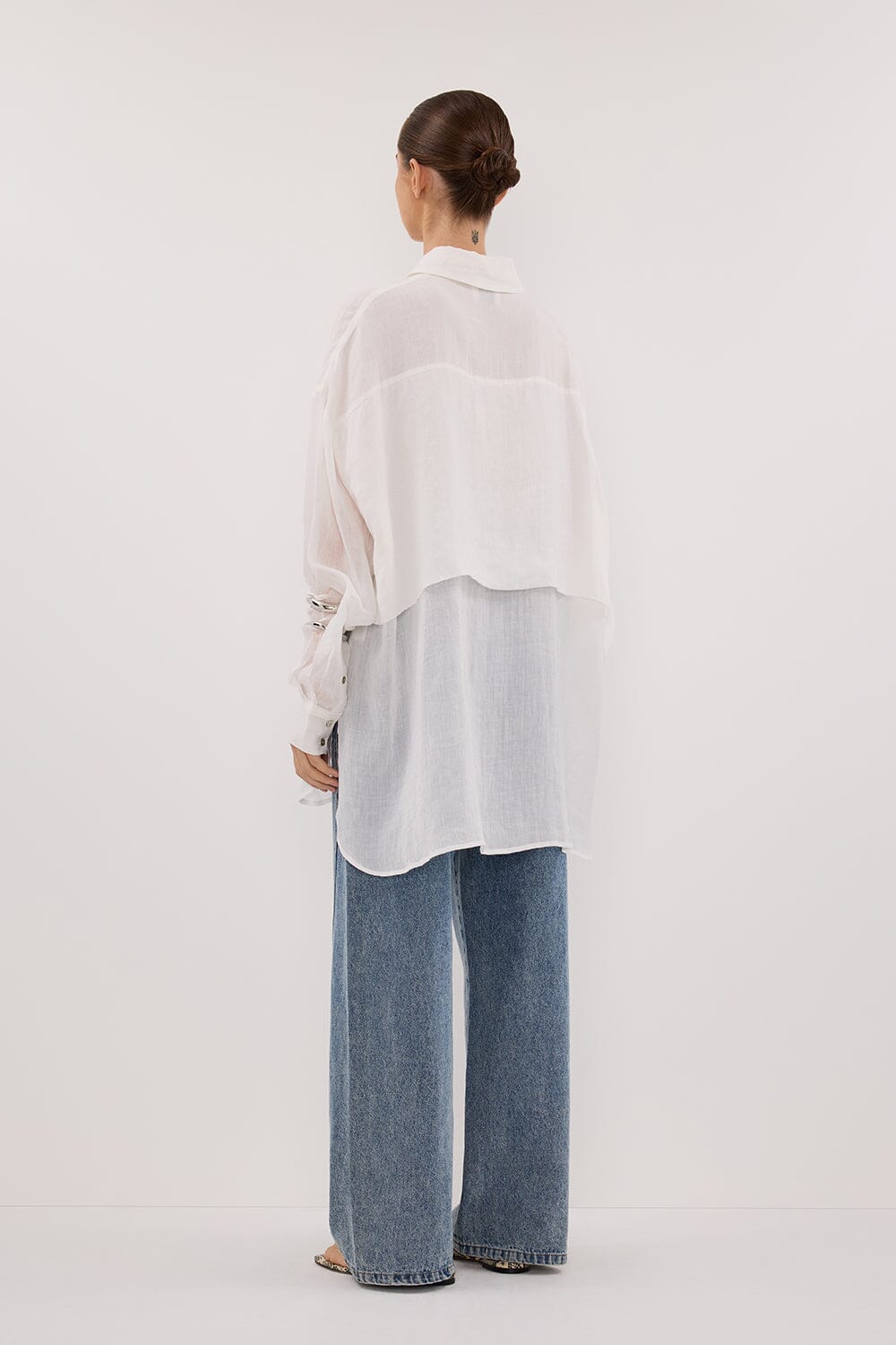 GIGI WHITE RAMIE SLEEVED SHIRT Clothing DISSH Boutiques 