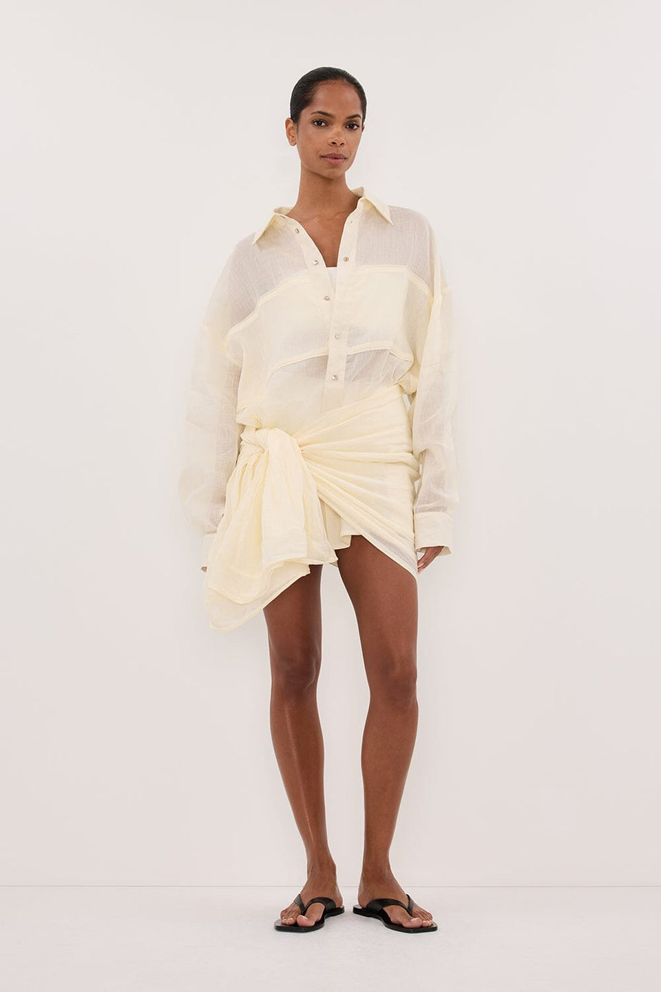 KAI STRAW OVERSIZED RAMIE LONG SLEEVE SHIRT - PRE ORDER Clothing DISSH Boutiques 4 STRAW 