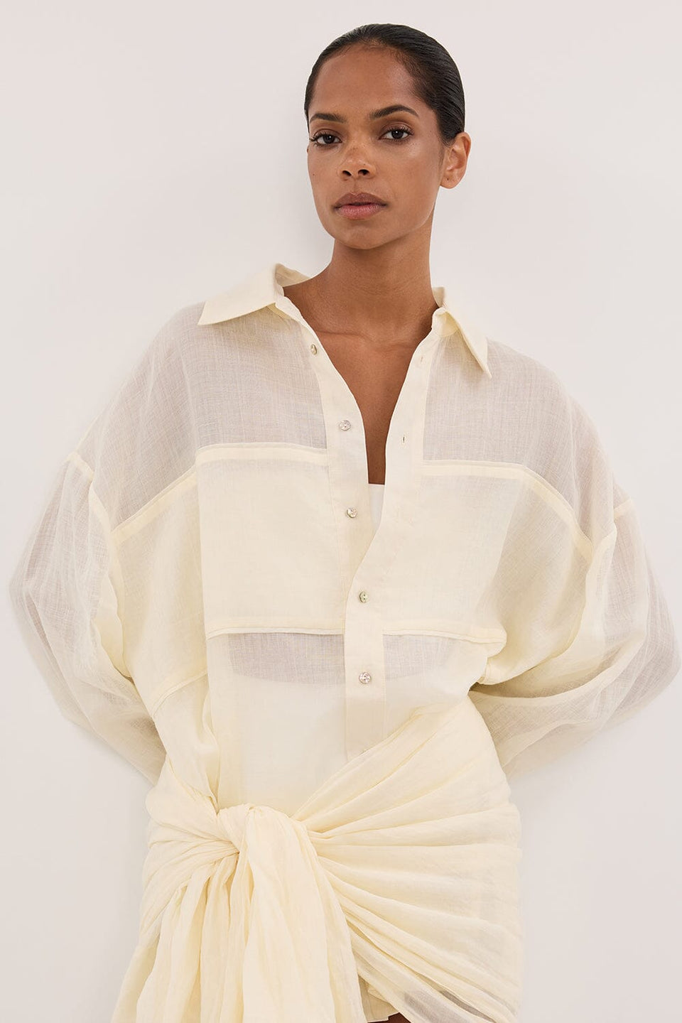 KAI STRAW OVERSIZED RAMIE LONG SLEEVE SHIRT - PRE ORDER Clothing DISSH Boutiques 