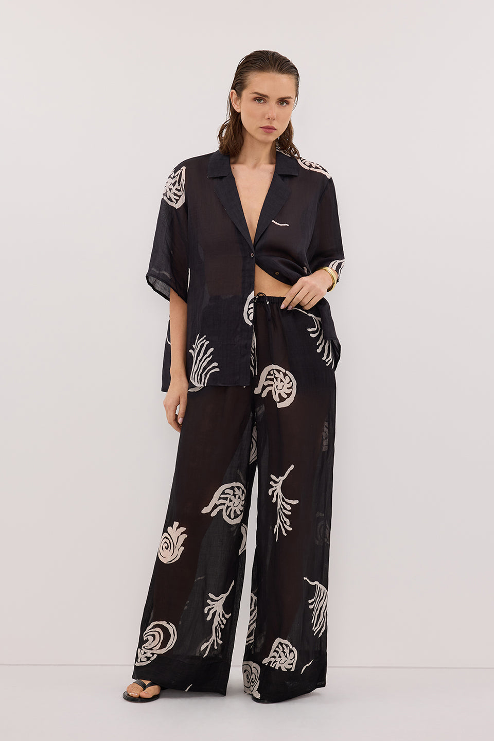 POSITANO BLACK RAMIE SHIRT Clothing DISSH Boutiques 