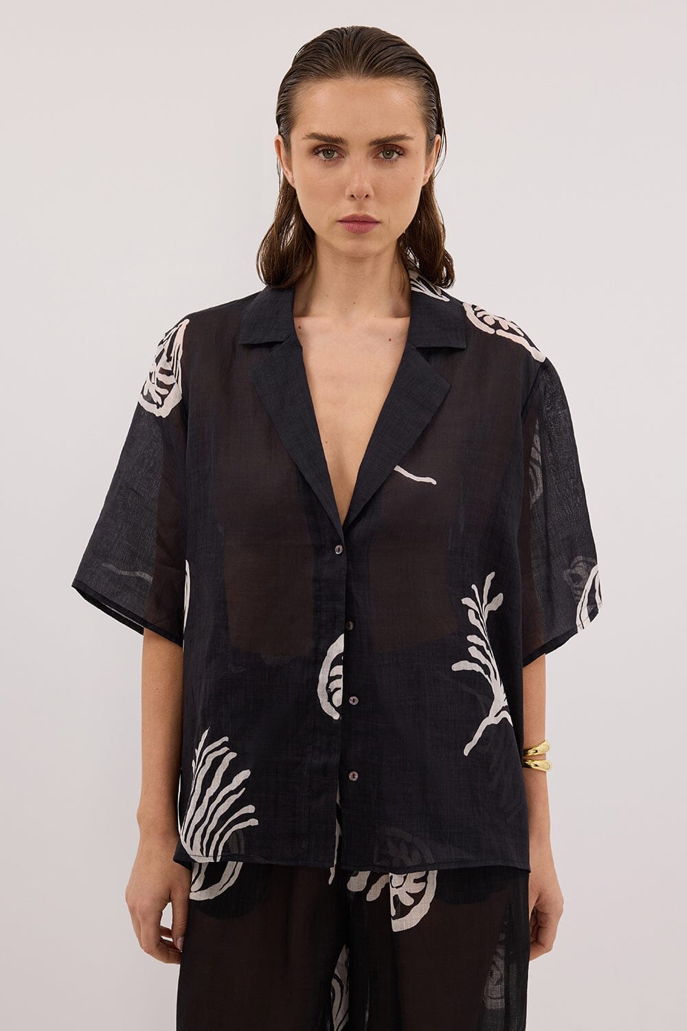 POSITANO BLACK RAMIE SHIRT Clothing DISSH Boutiques 