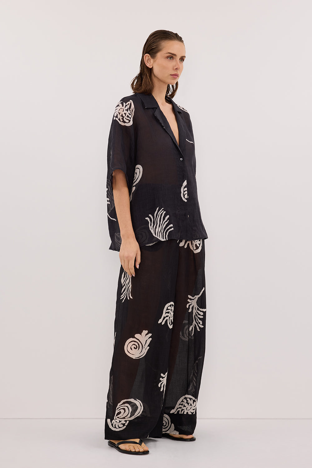 POSITANO BLACK RAMIE SHIRT Clothing DISSH Boutiques 