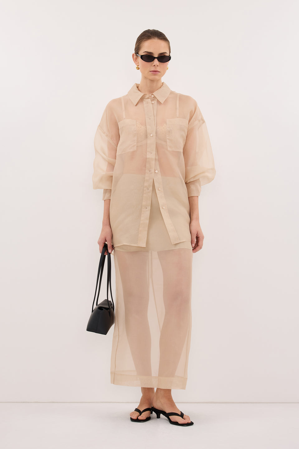 SIAN GOLD SILK ORGANZA SHIRT