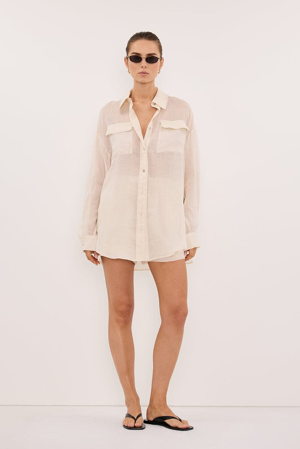 TENLEY SANDSTONE RAMIE SHIRT Clothing DISSH Boutiques 4 SANDSTONE 