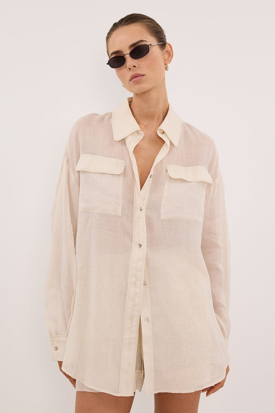 TENLEY SANDSTONE RAMIE SHIRT Clothing DISSH Boutiques 