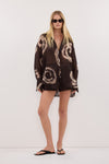 AURA DARK CHOC TIE DYE RAMIE SHIRT