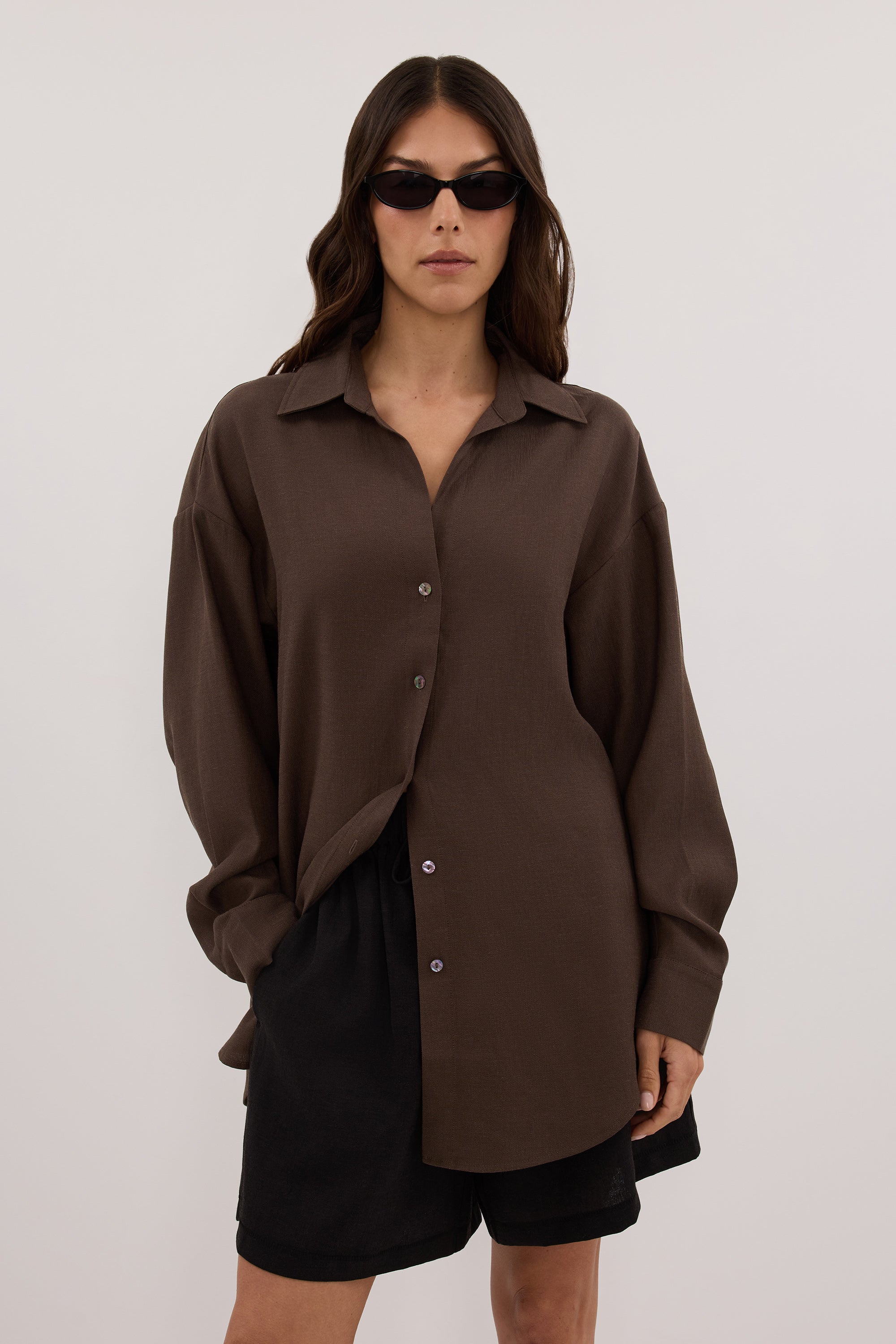 CALIA MILK CHOCOLATE RELAXED SHIRT