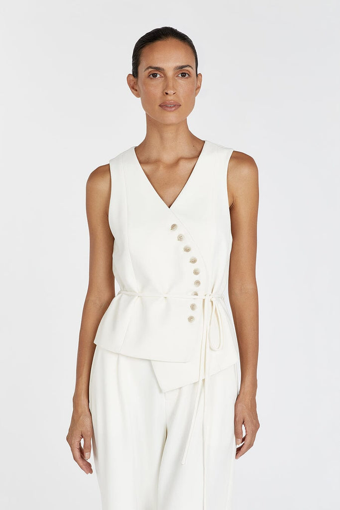 CELINE CREAM ASYMMETRICAL TOP | Dissh